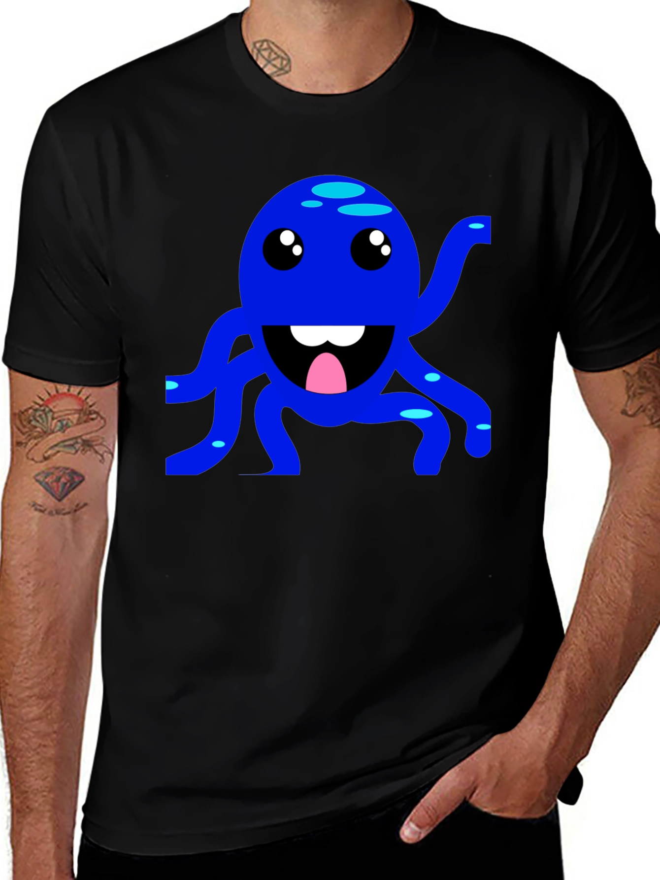 Blue Octopus Graphic Tee - Fun & Playful Design