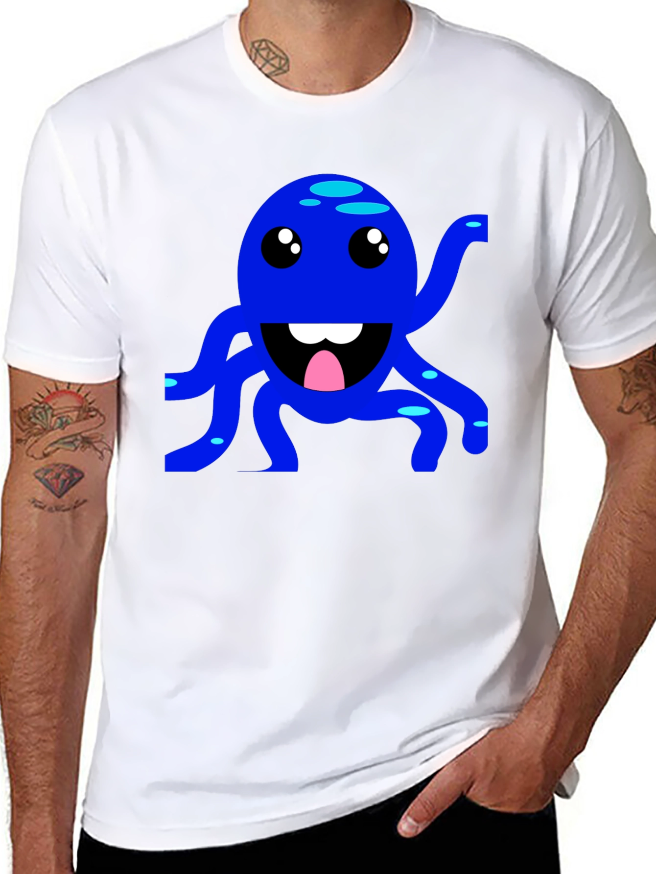 Blue Octopus Graphic Tee - Fun & Playful Design