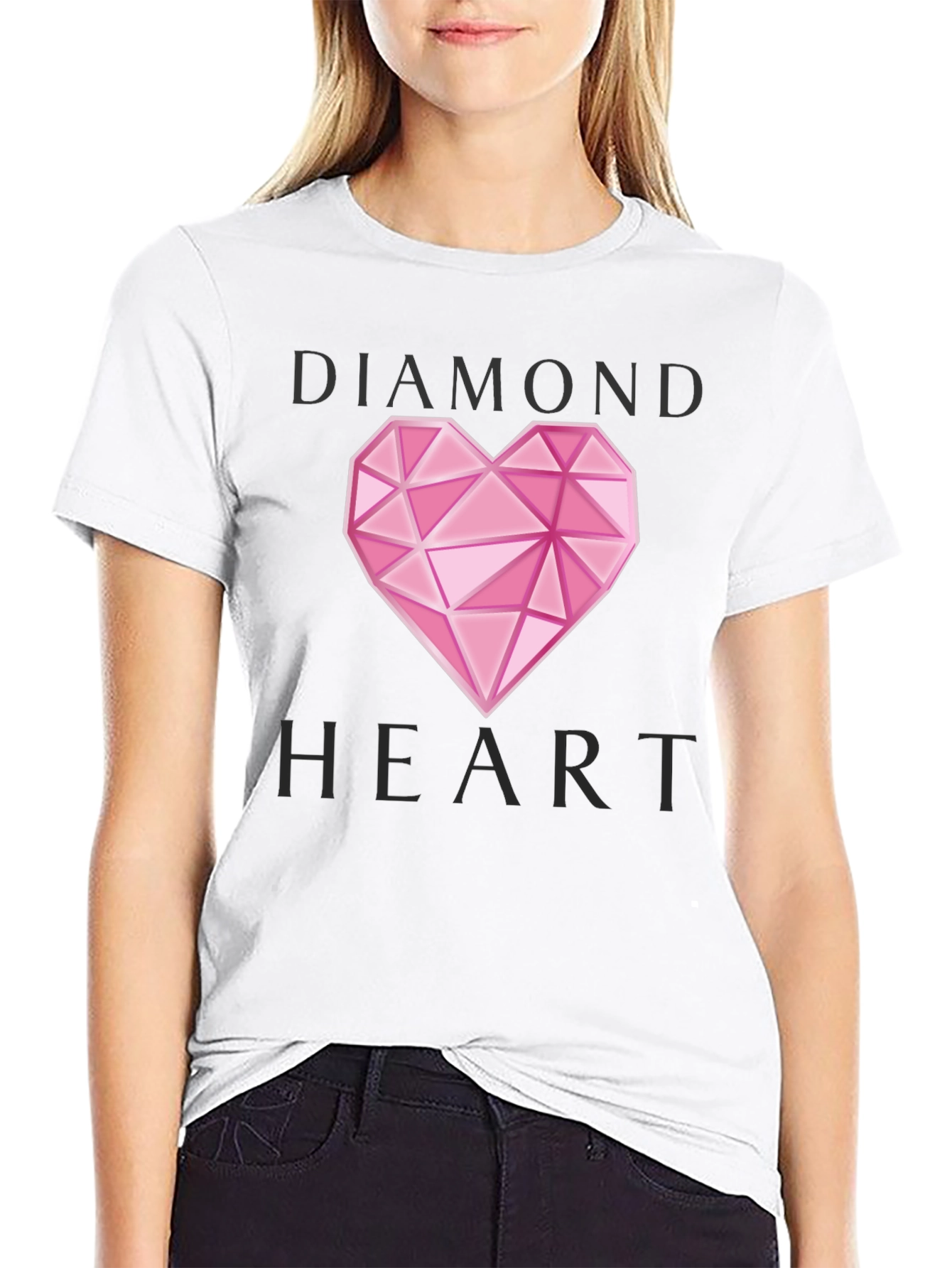 Diamond Heart Graphic T-Shirt - Stylish Casual Wear