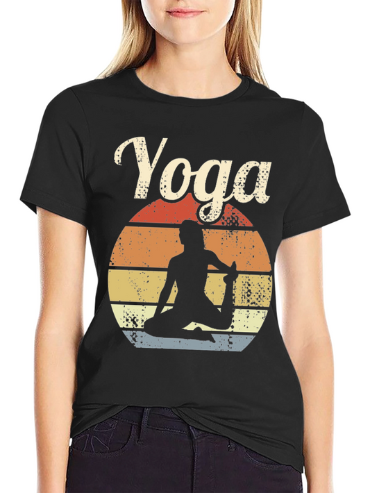 Vintage Yoga T-Shirt - Meditative Silhouette