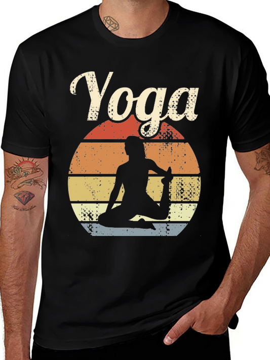 Vintage Yoga T-Shirt - Meditative Silhouette