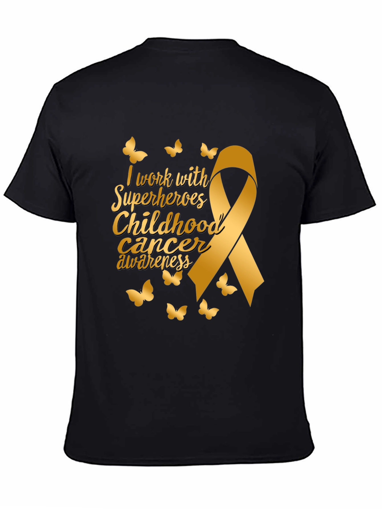 Childhood Cancer Awareness Ribbon Butterfly T-Shirt