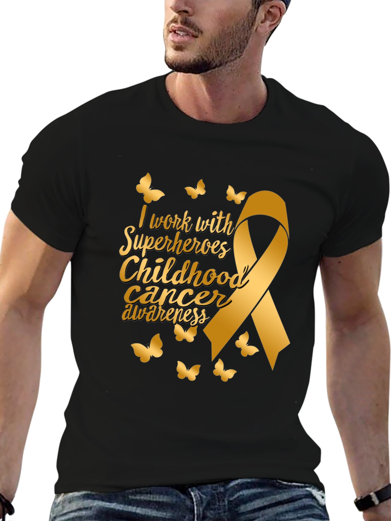 Childhood Cancer Awareness Ribbon Butterfly T-Shirt