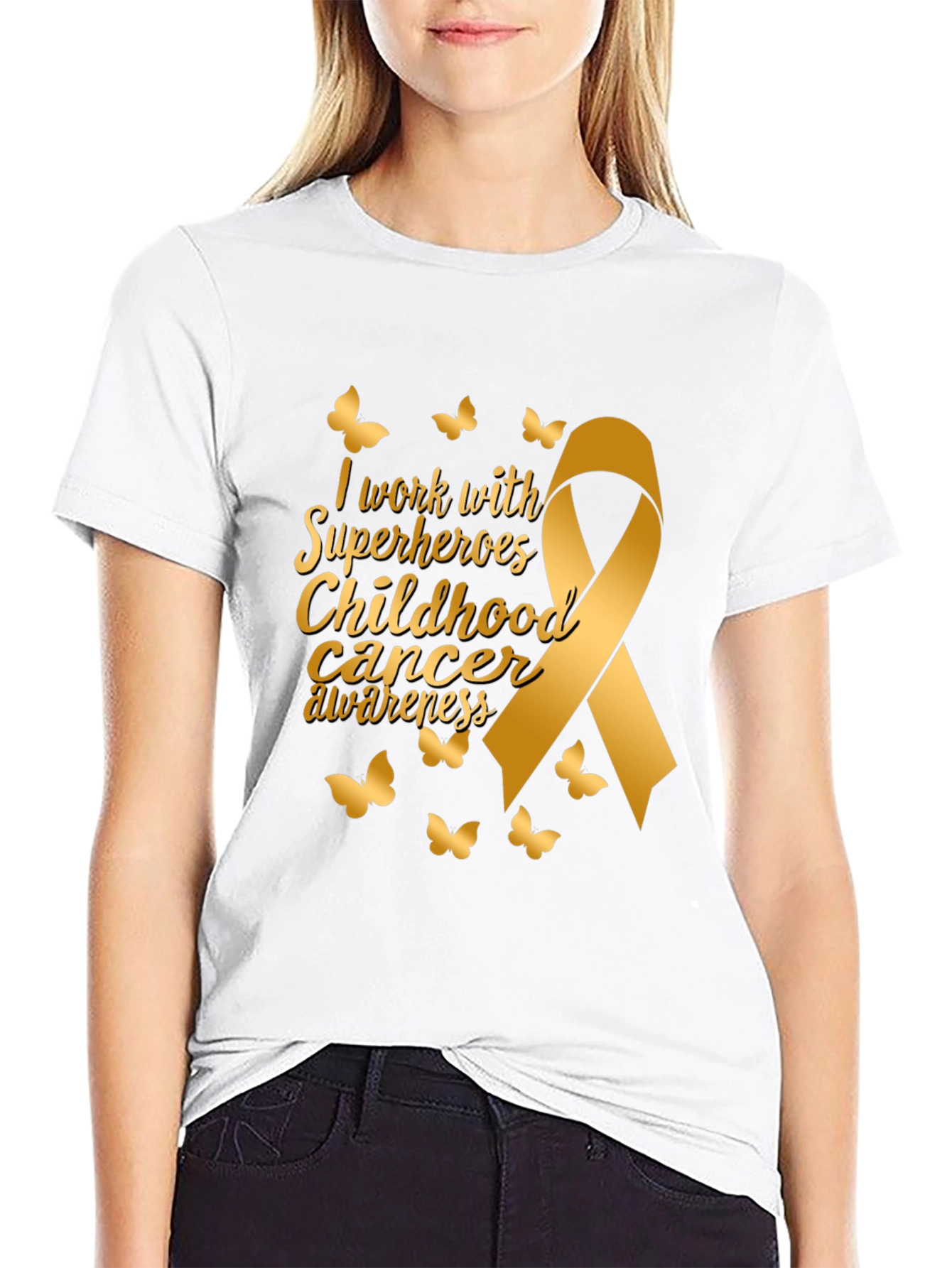 Childhood Cancer Awareness Ribbon Butterfly T-Shirt