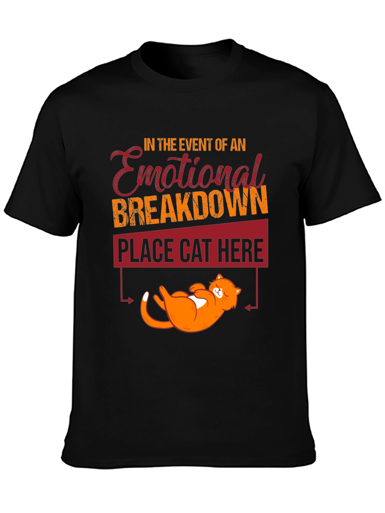 Emotional Breakdown Cat T-Shirt Funny