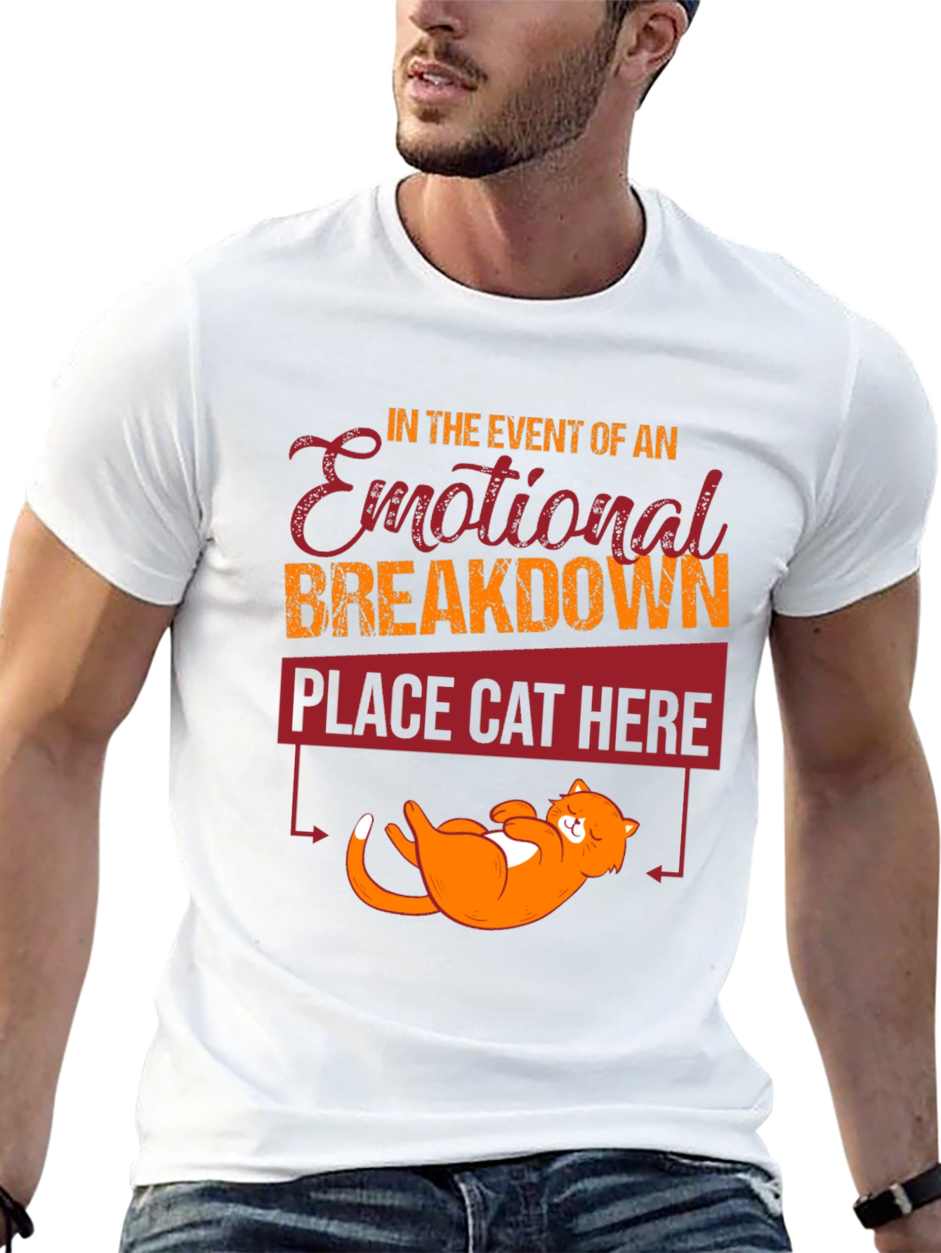 Emotional Breakdown Cat T-Shirt Funny