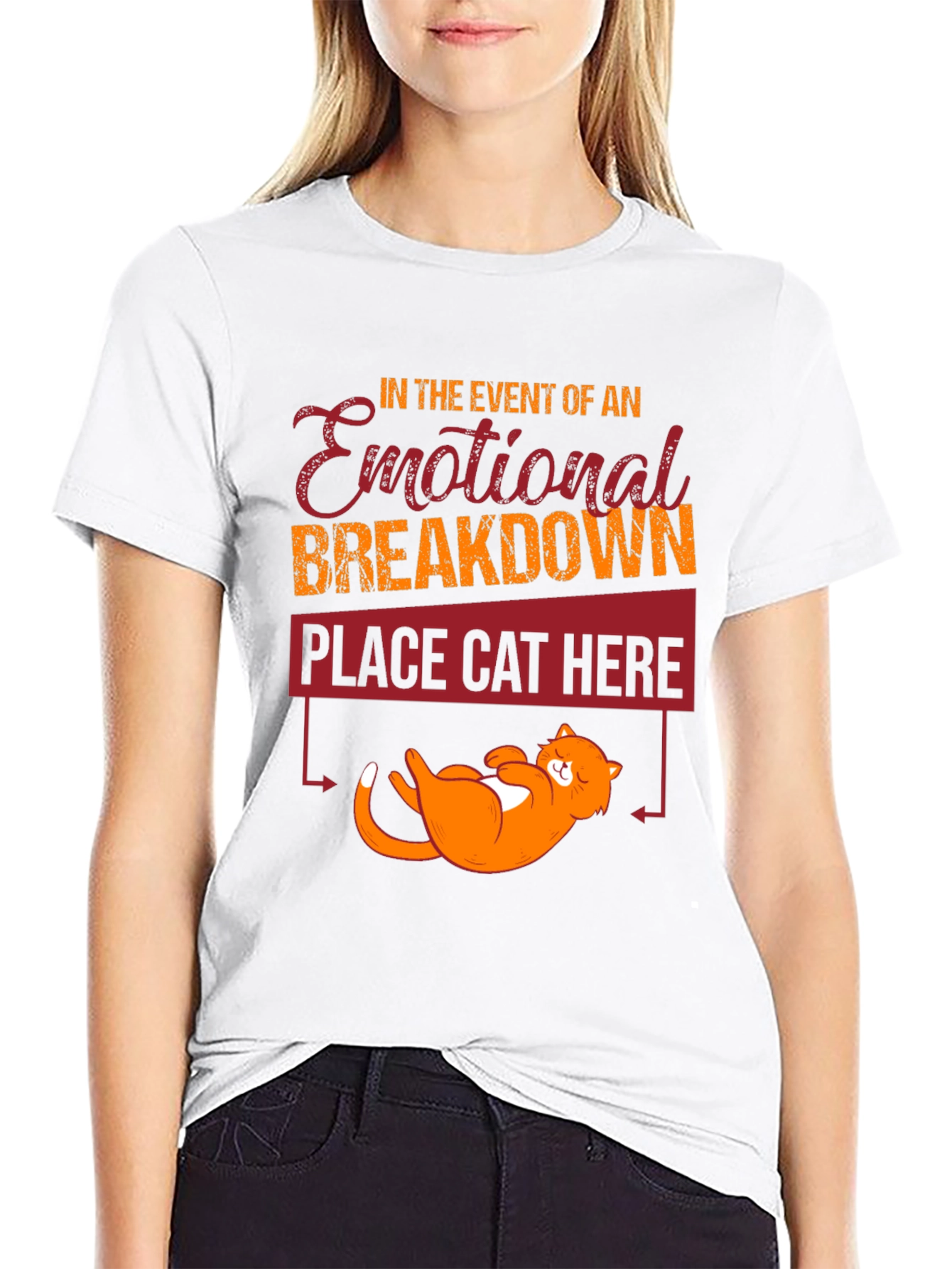 Emotional Breakdown Cat T-Shirt Funny