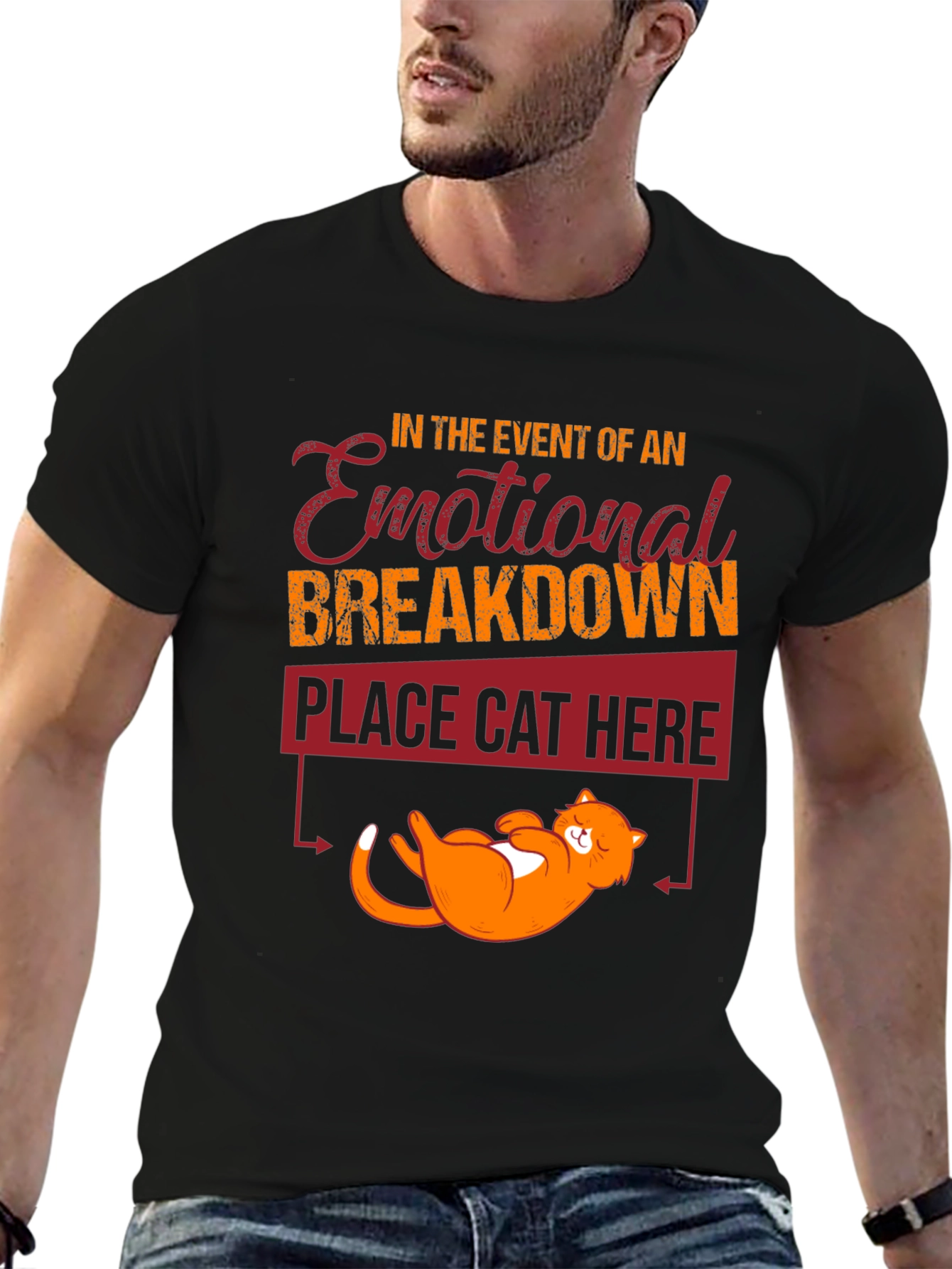 Emotional Breakdown Cat T-Shirt Funny