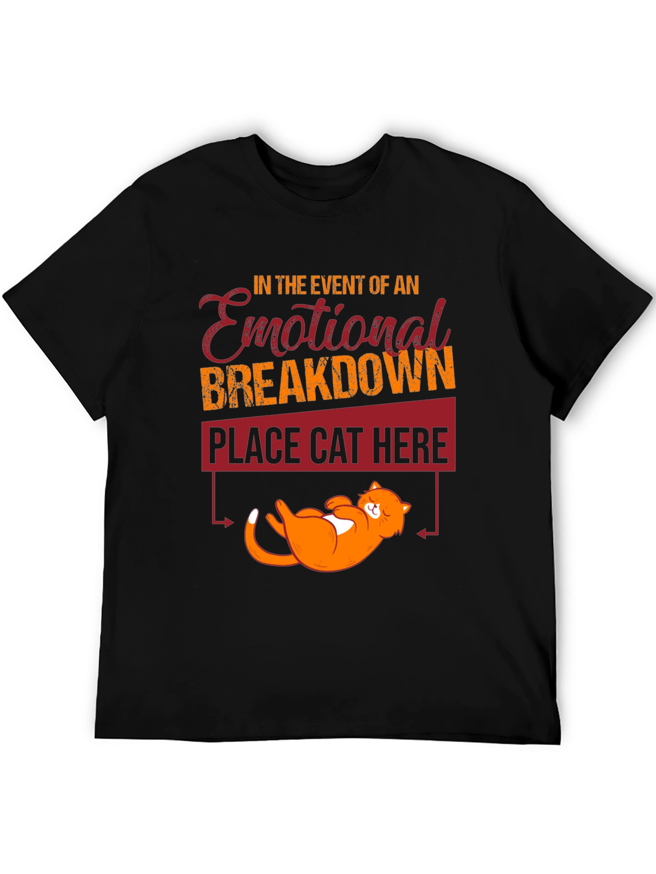 Emotional Breakdown Cat T-Shirt Funny