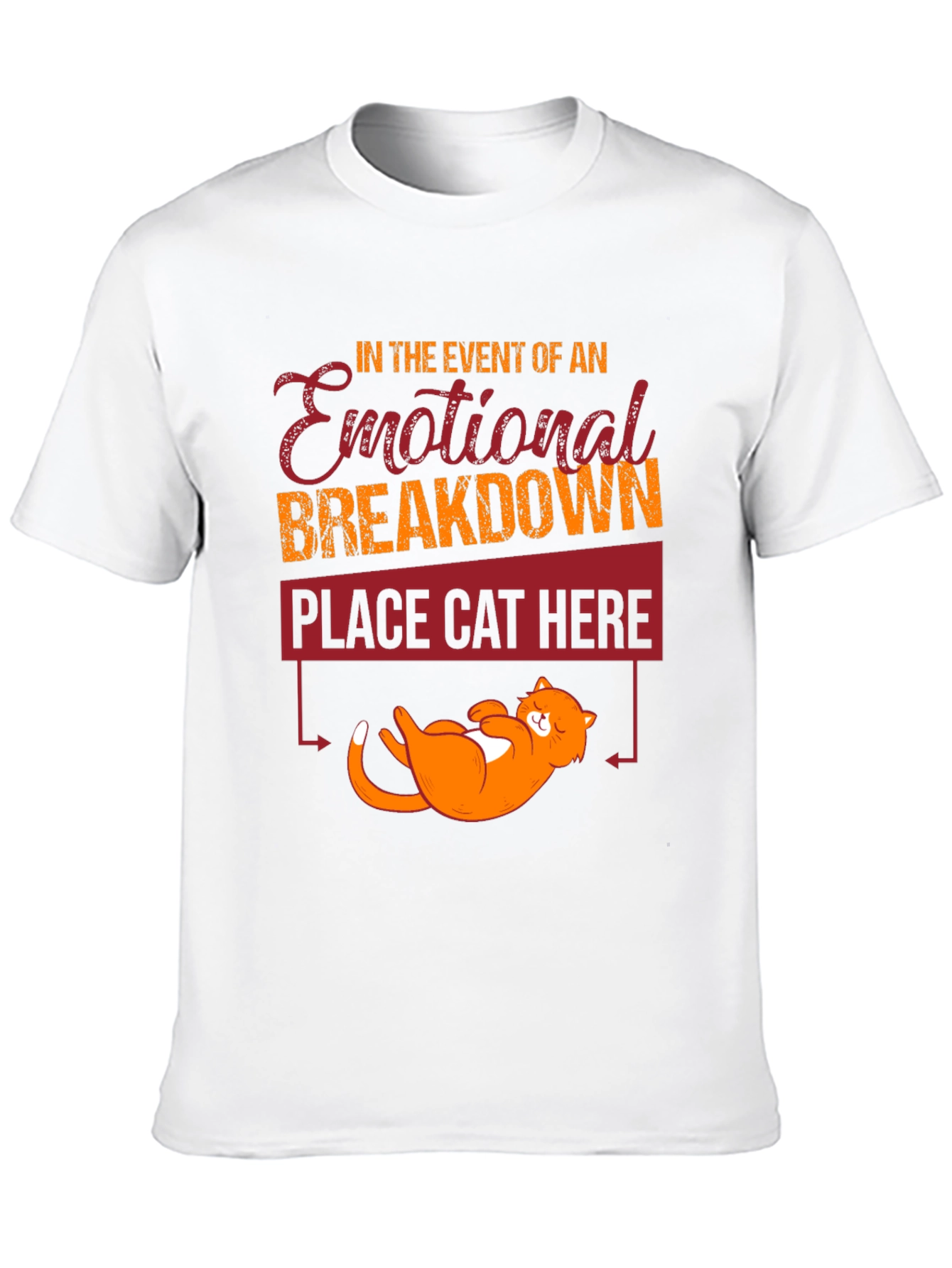 Emotional Breakdown Cat T-Shirt Funny