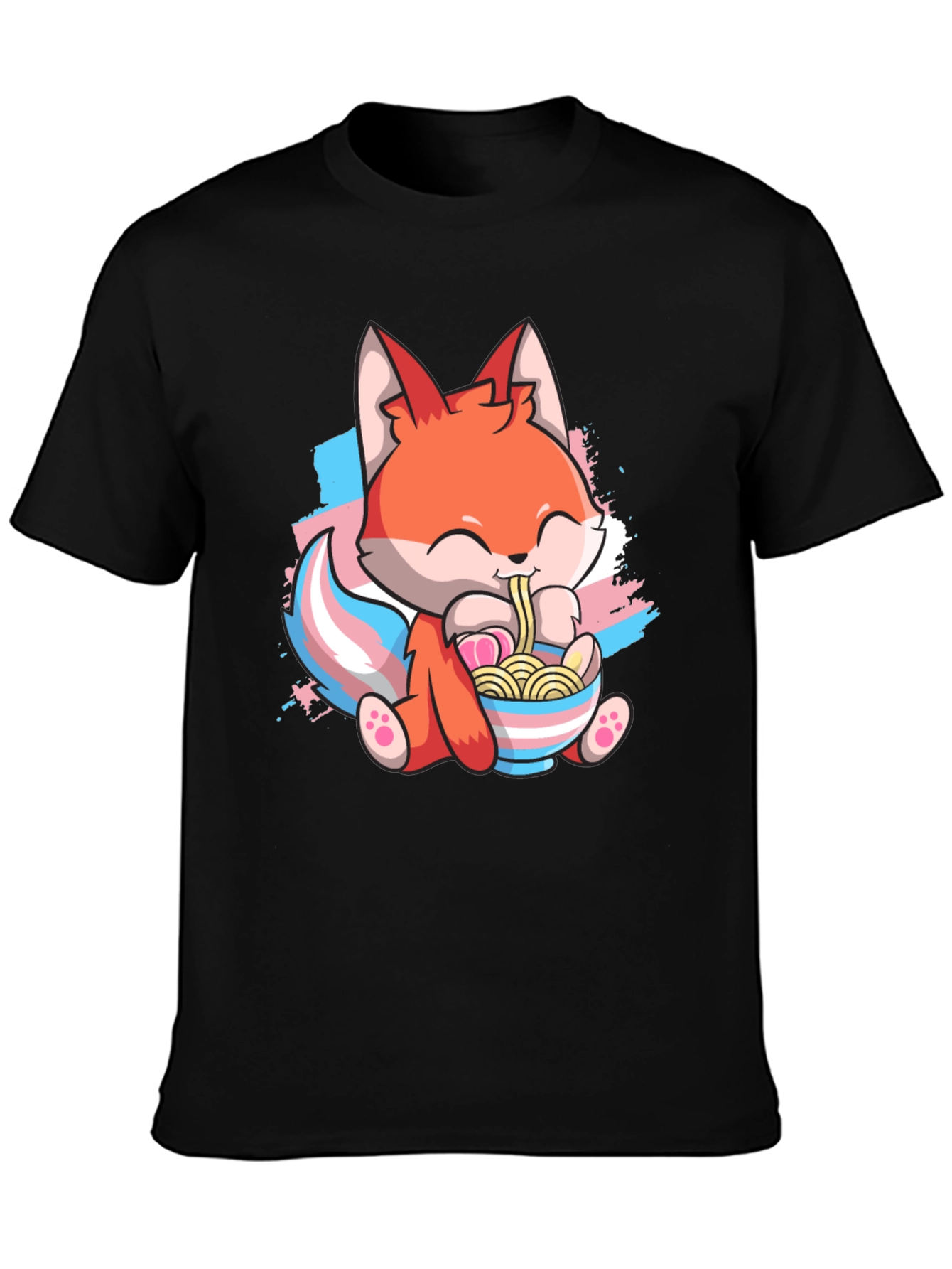 Cute Fox Ramen Trans Pride T-Shirt