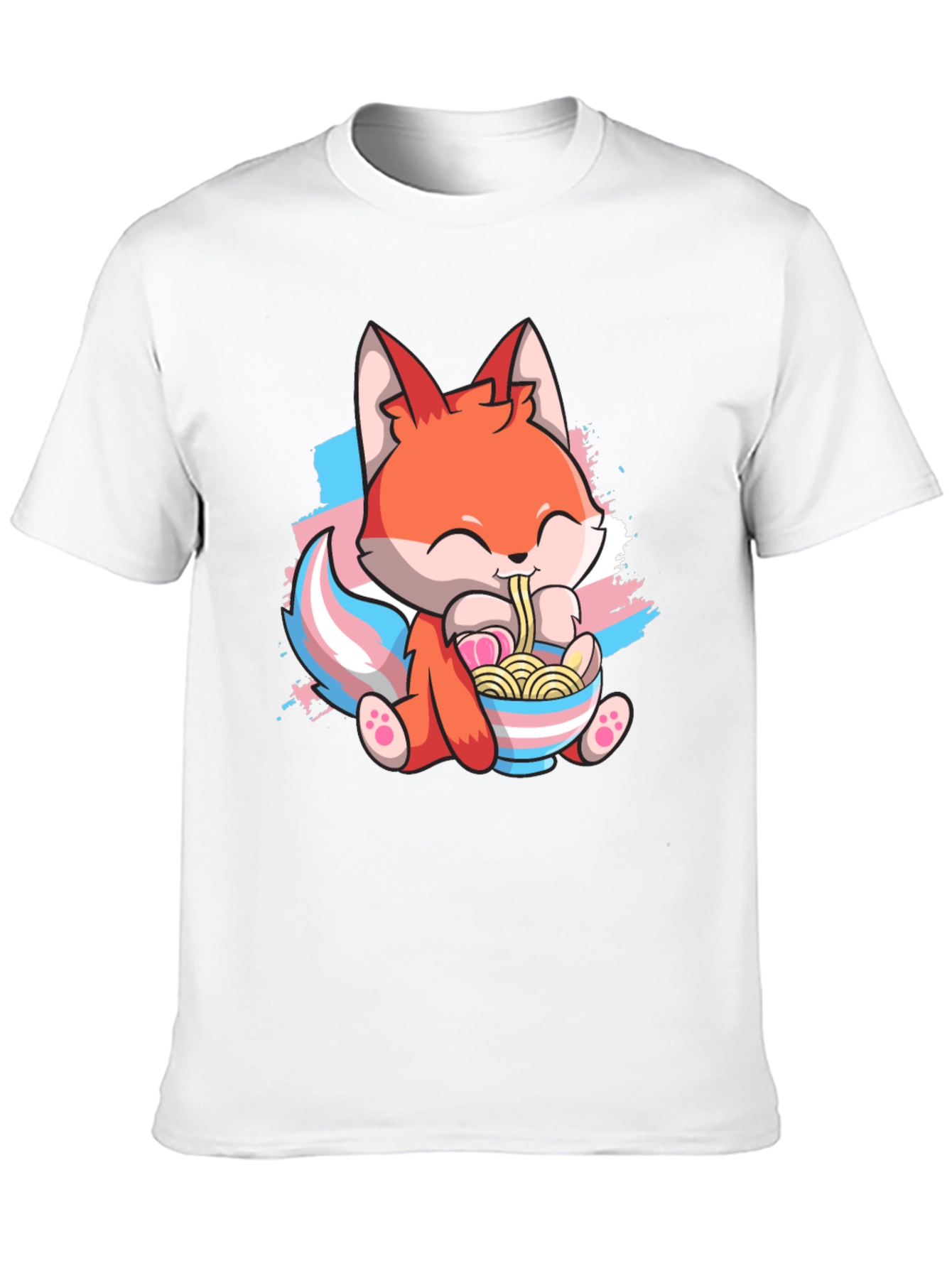 Cute Fox Ramen Trans Pride T-Shirt