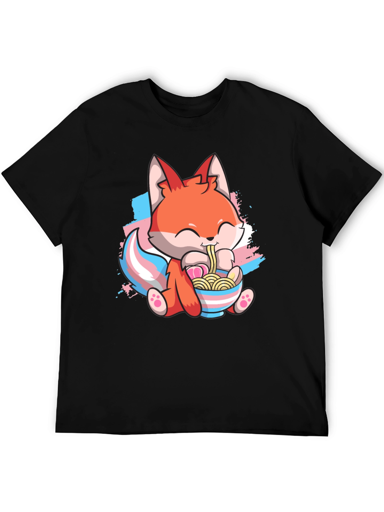 Cute Fox Ramen Trans Pride T-Shirt