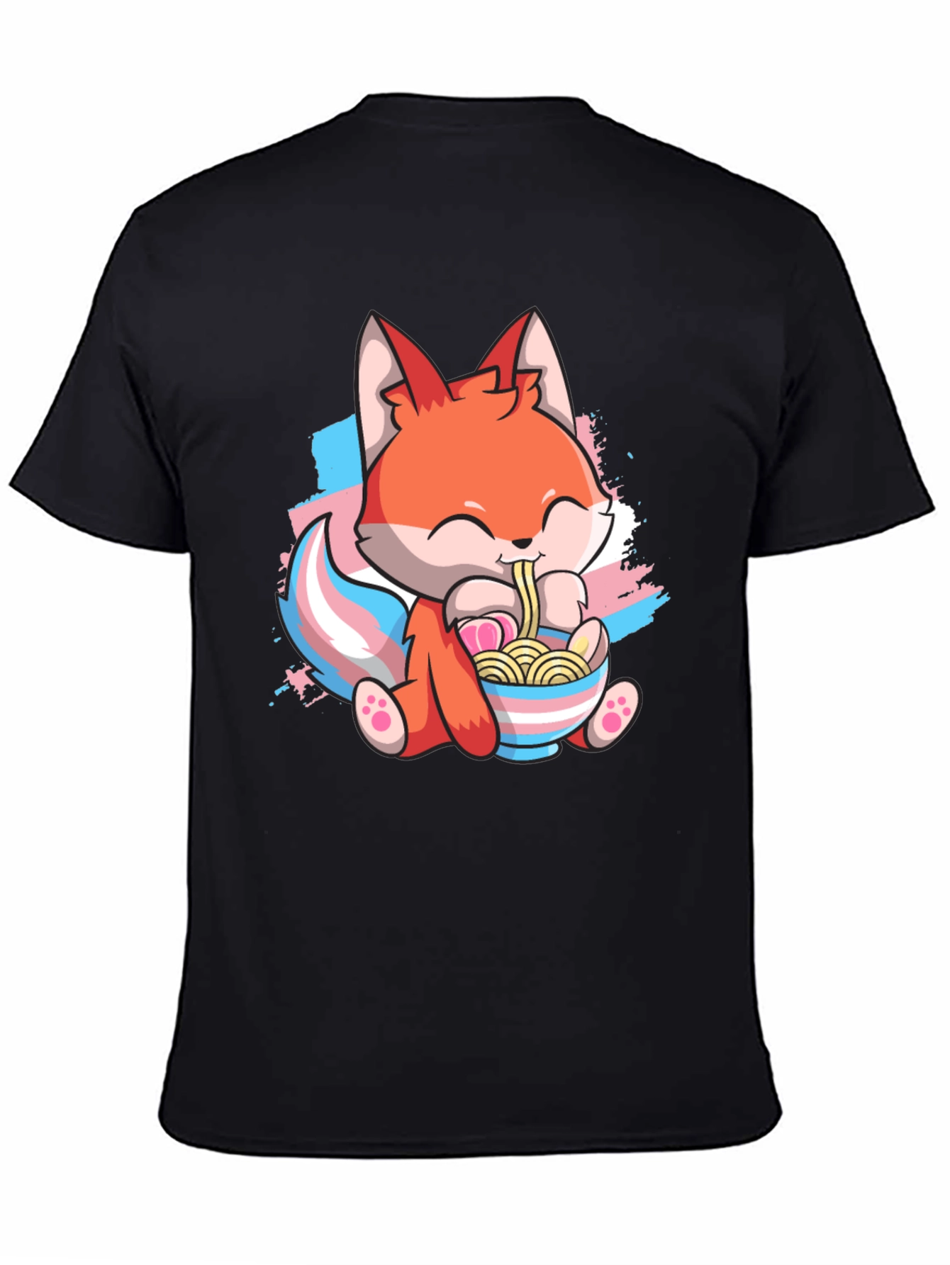 Cute Fox Ramen Trans Pride T-Shirt