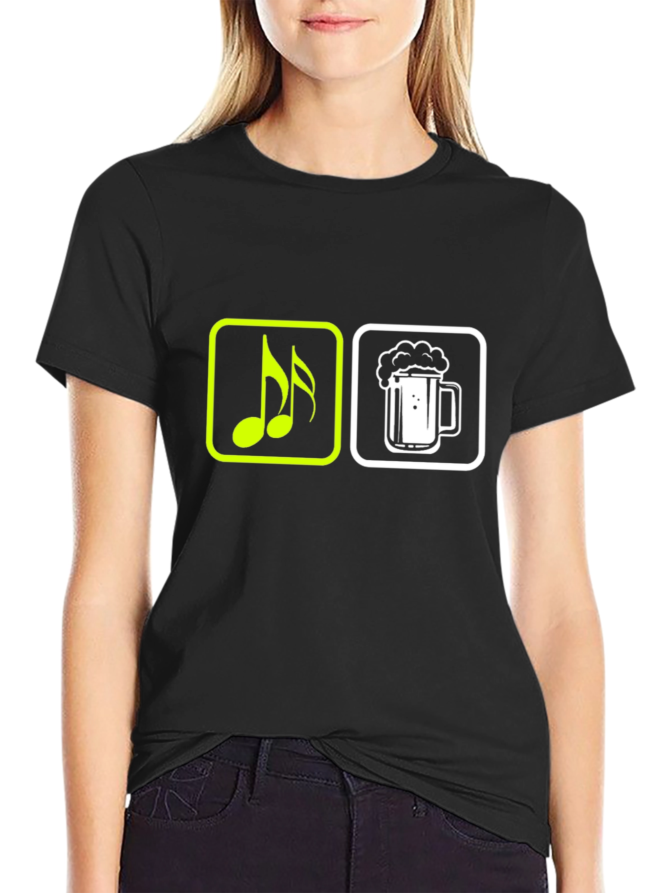 Music & Beer T-Shirt - Black Graphic Tee