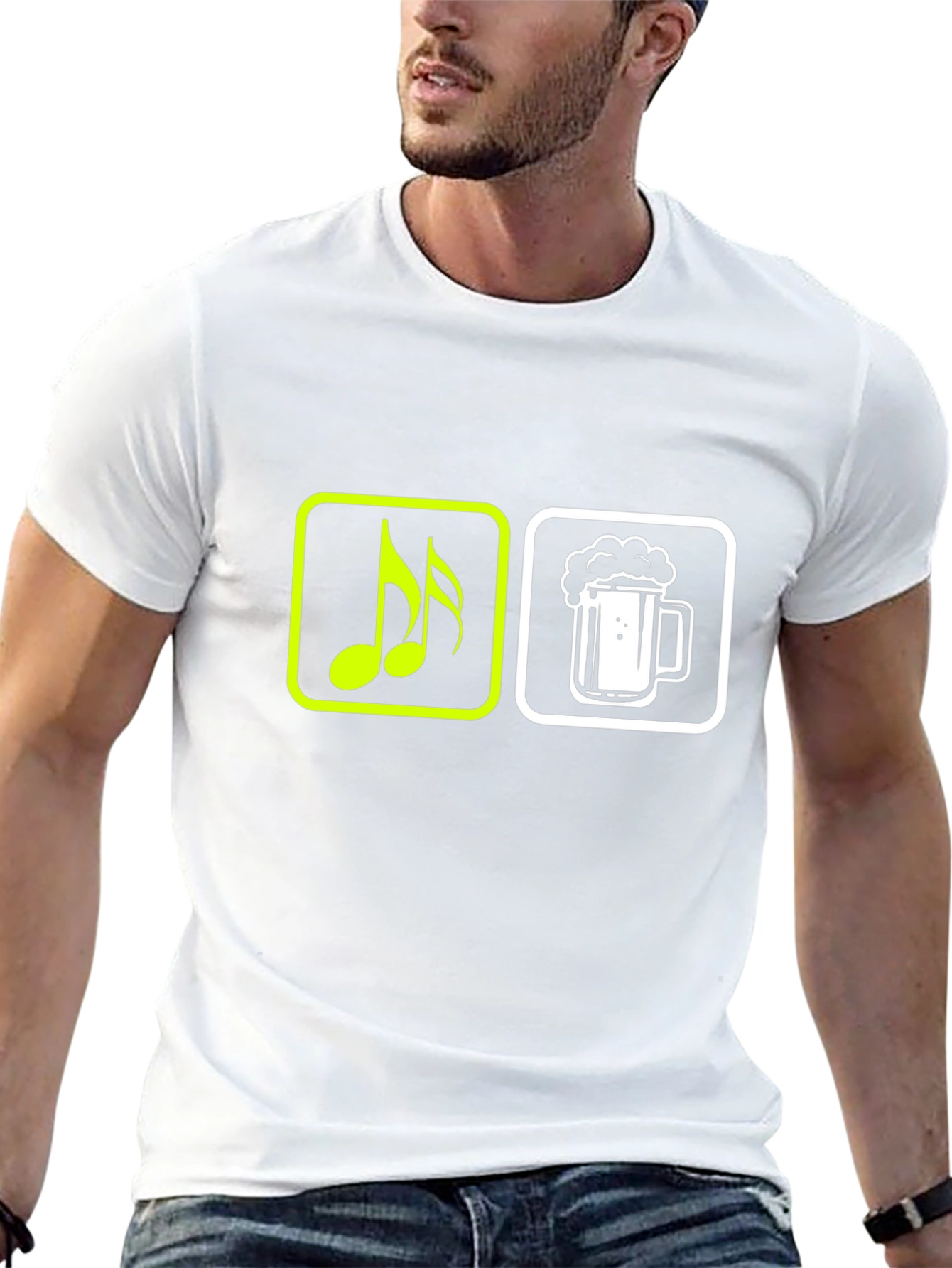 Music & Beer T-Shirt - Black Graphic Tee