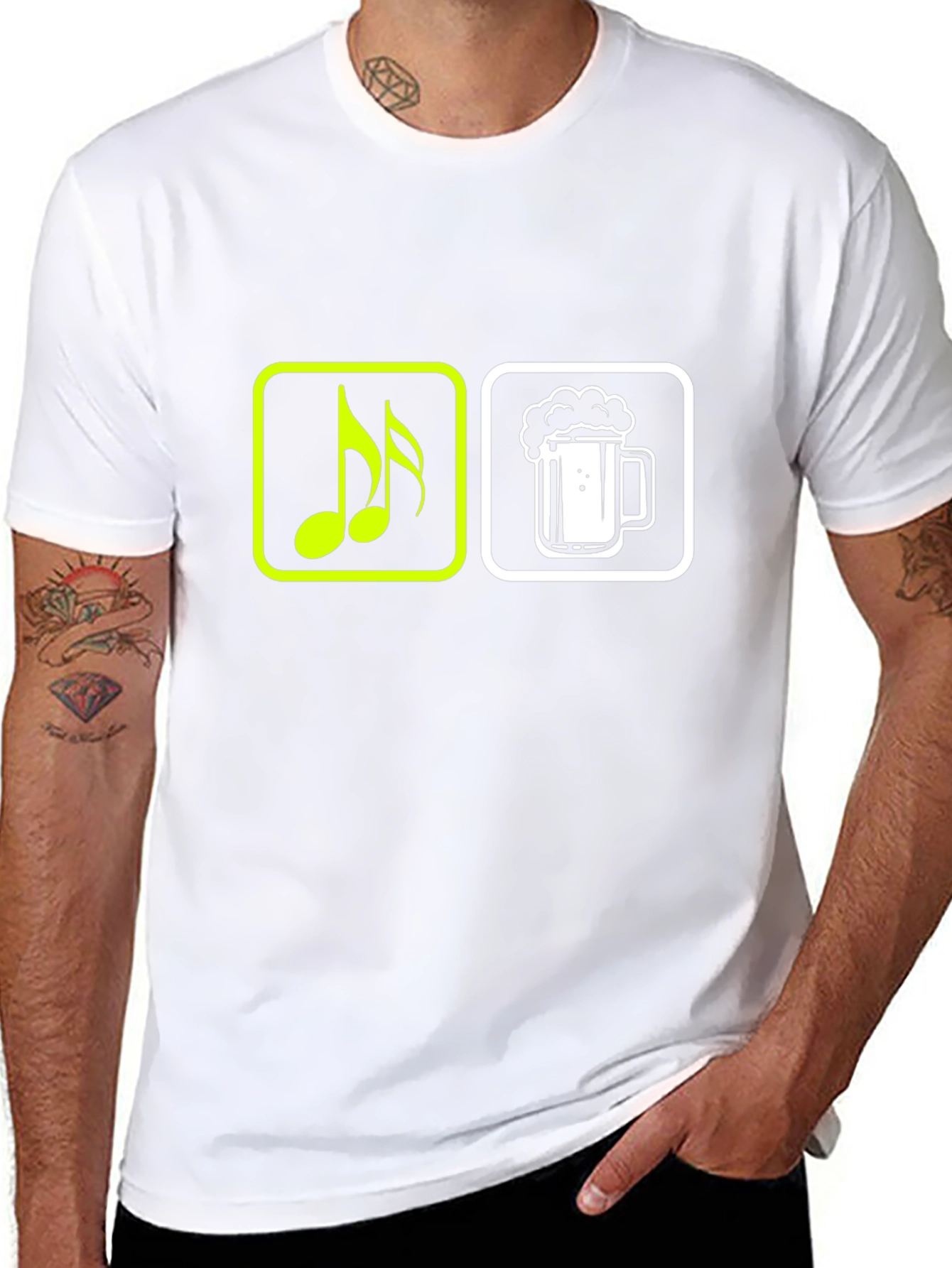 Music & Beer T-Shirt - Black Graphic Tee