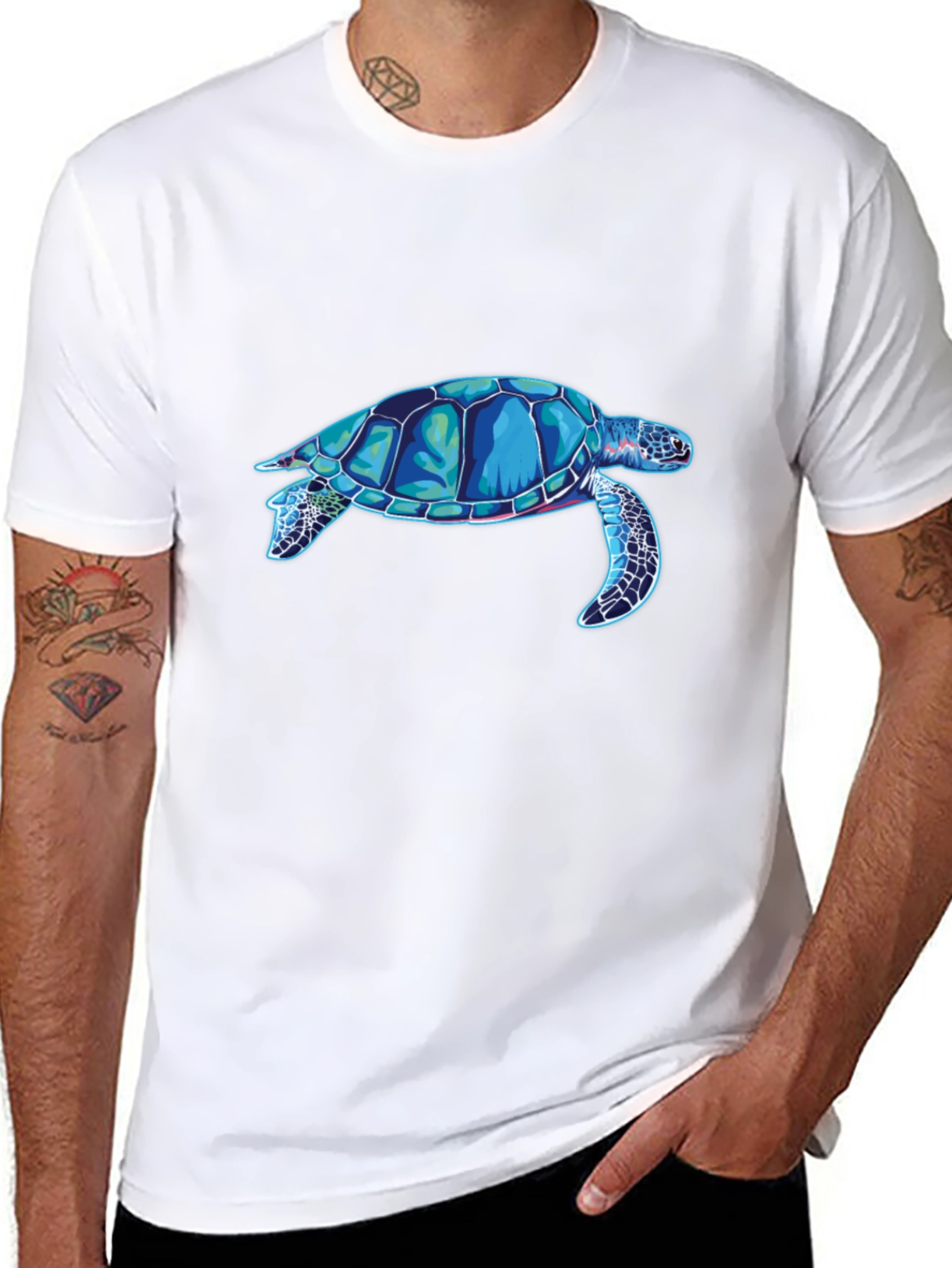 Sea Turtle Graphic Tee - Black Casual T-Shirt