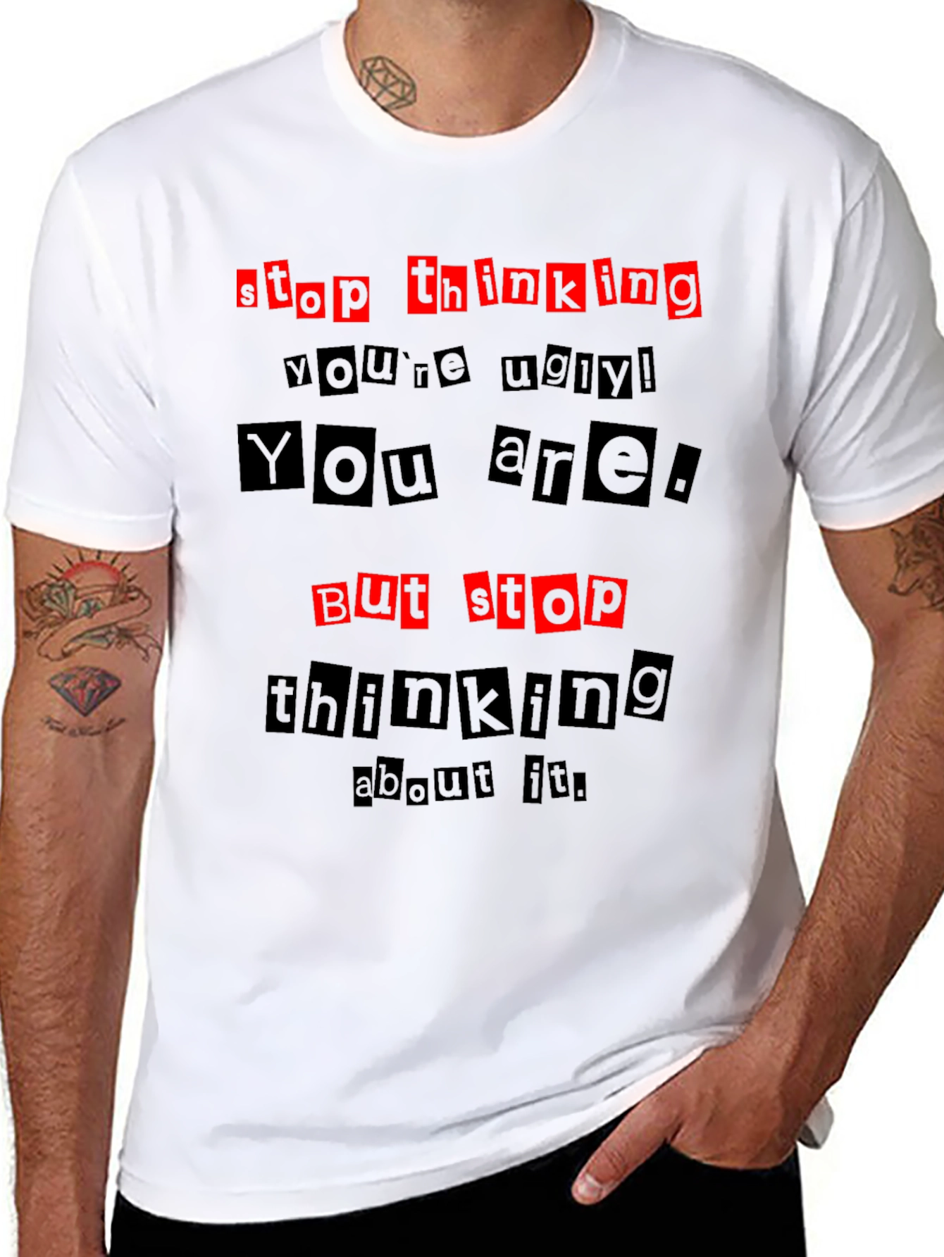 Stop Thinking Humor Graphic Tee - Unisex