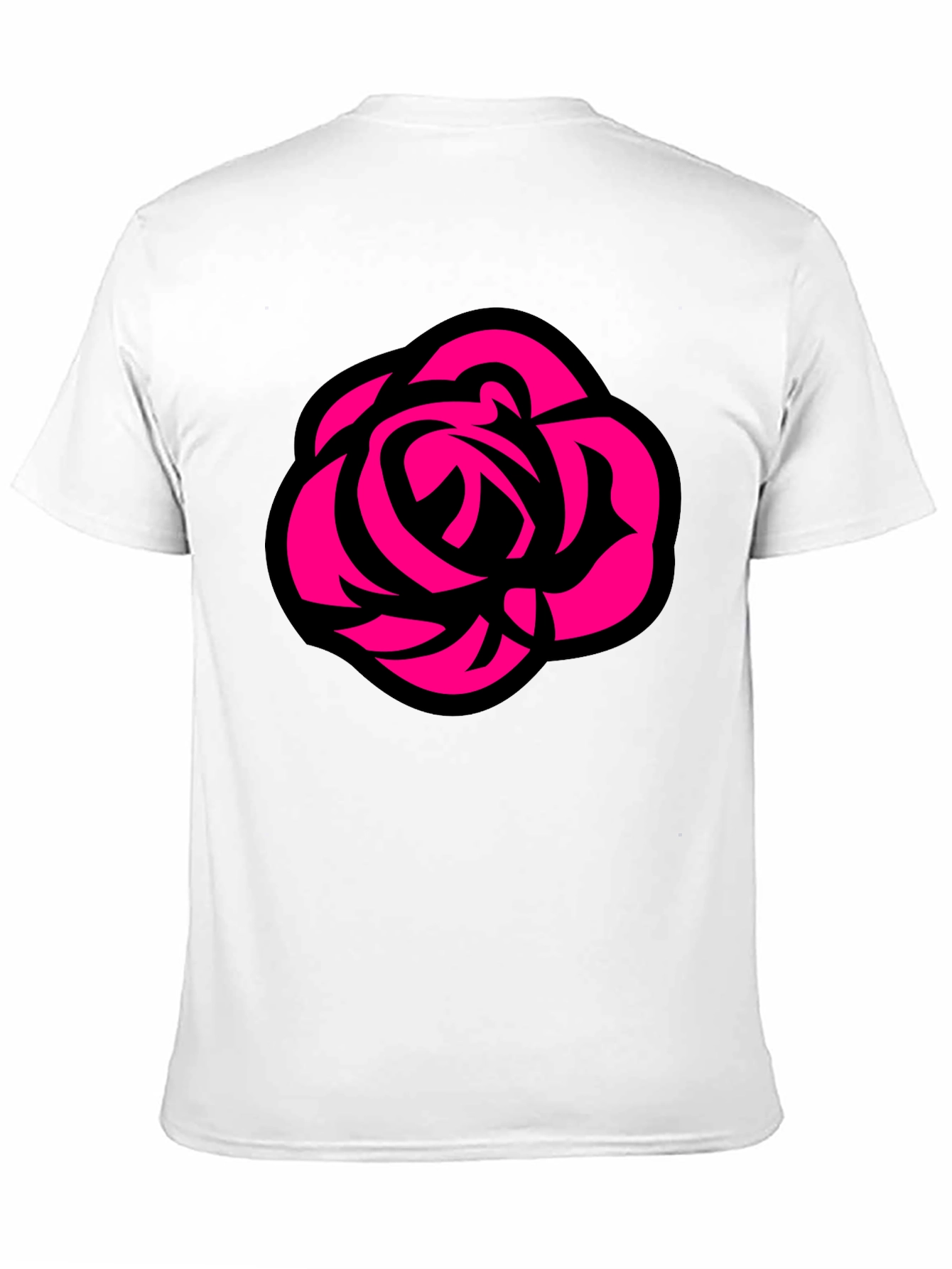 Bold Rose Graphic Tee - Black Cotton Casual T-Shirt