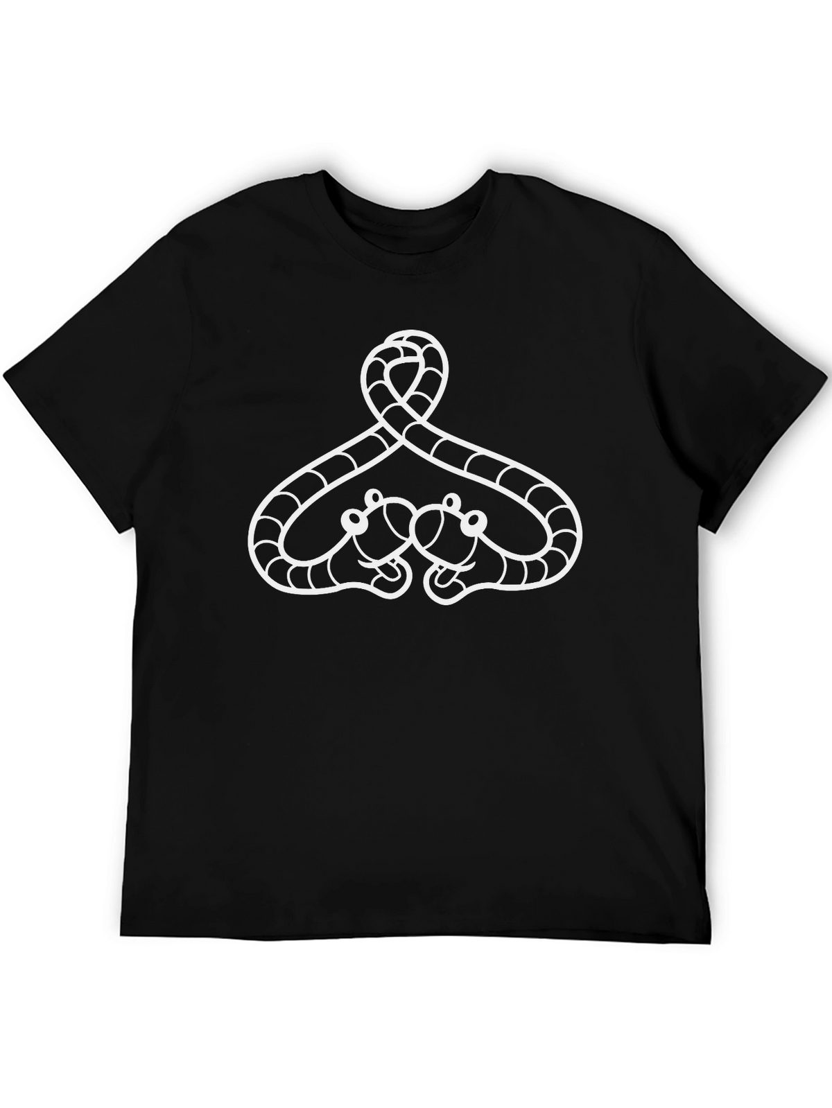 Unique Black T-Shirt with White Snake Design
