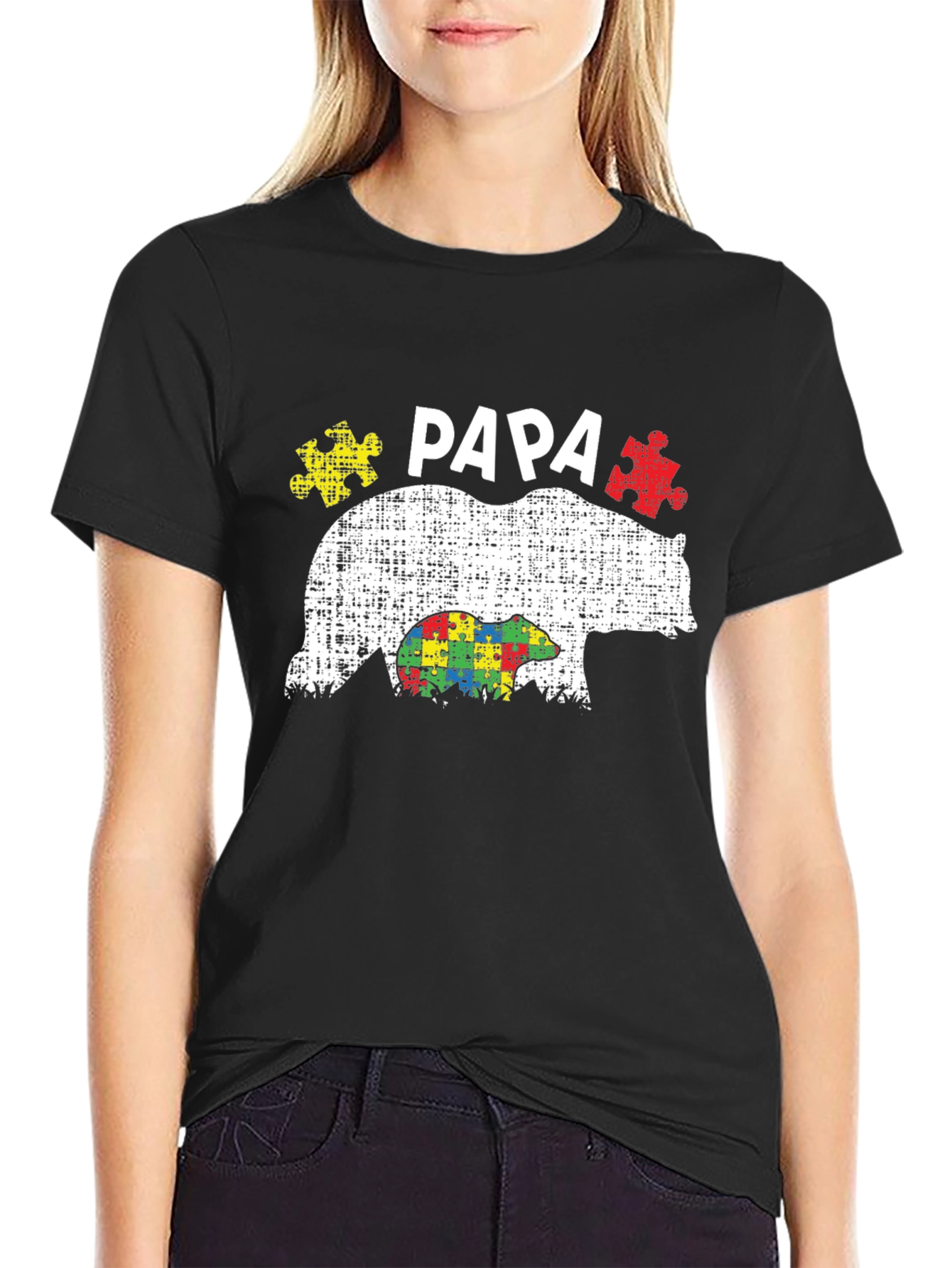 Papa Bear Autism Awareness T-Shirt