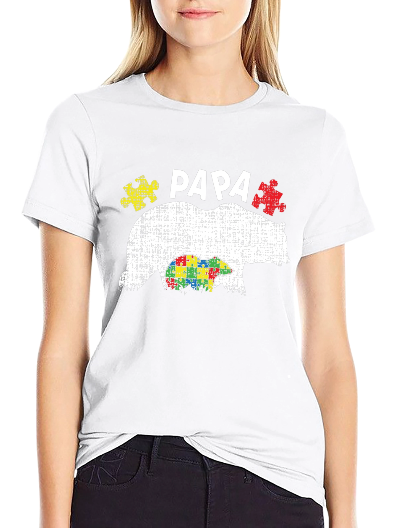 Papa Bear Autism Awareness T-Shirt