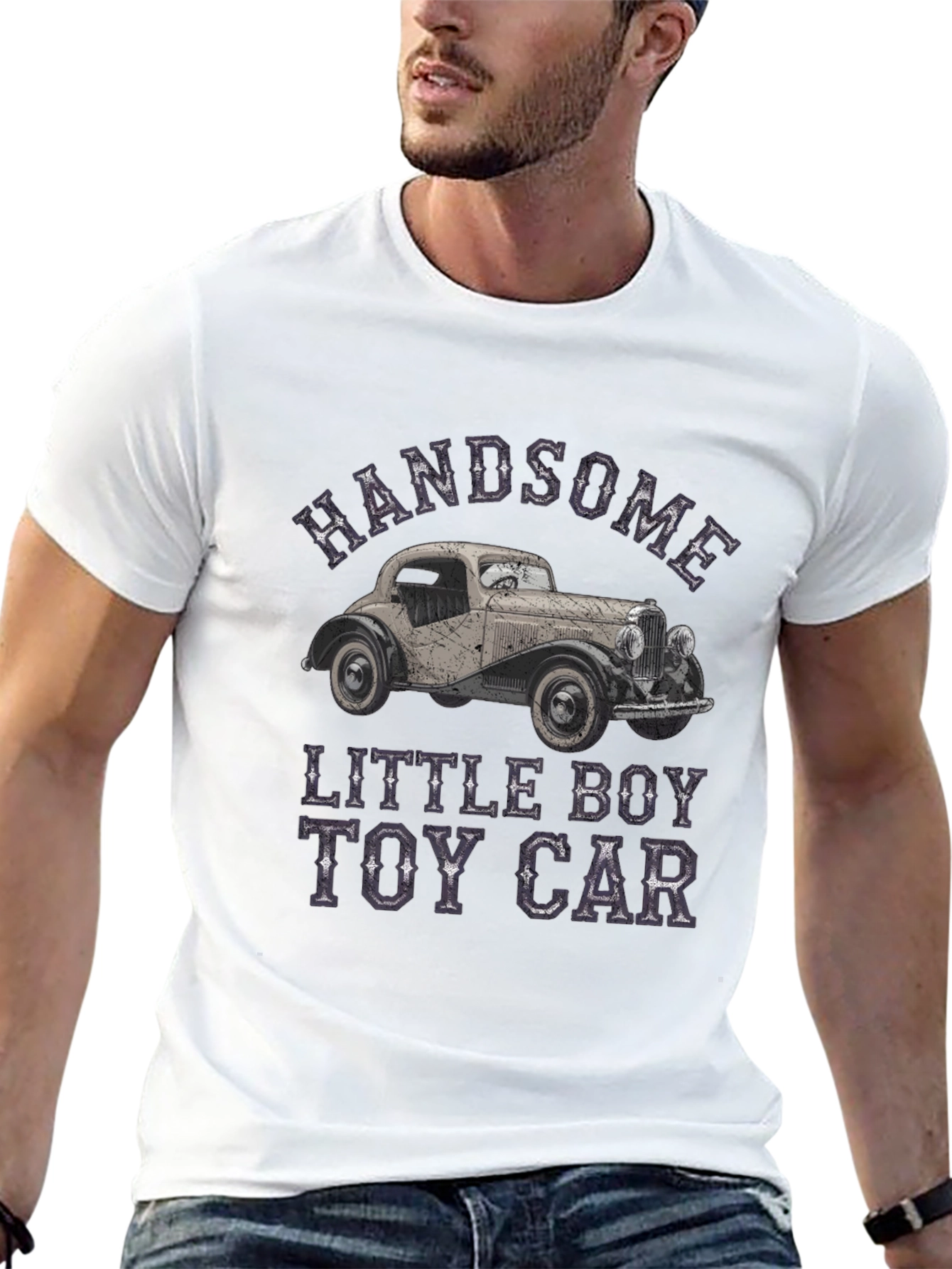 Handsome Little Boy Toy Car T-Shirt