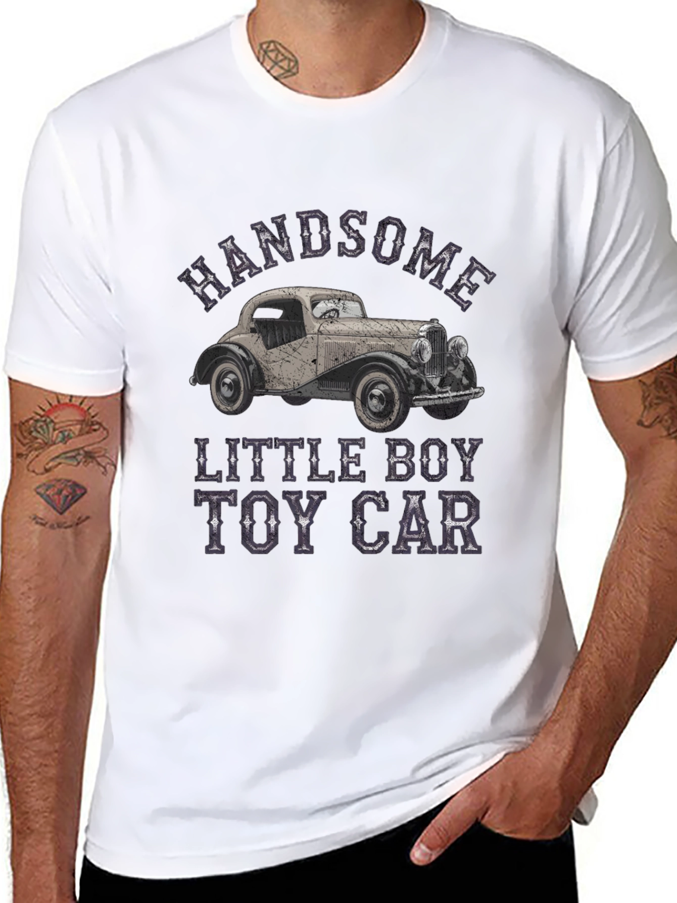Handsome Little Boy Toy Car T-Shirt