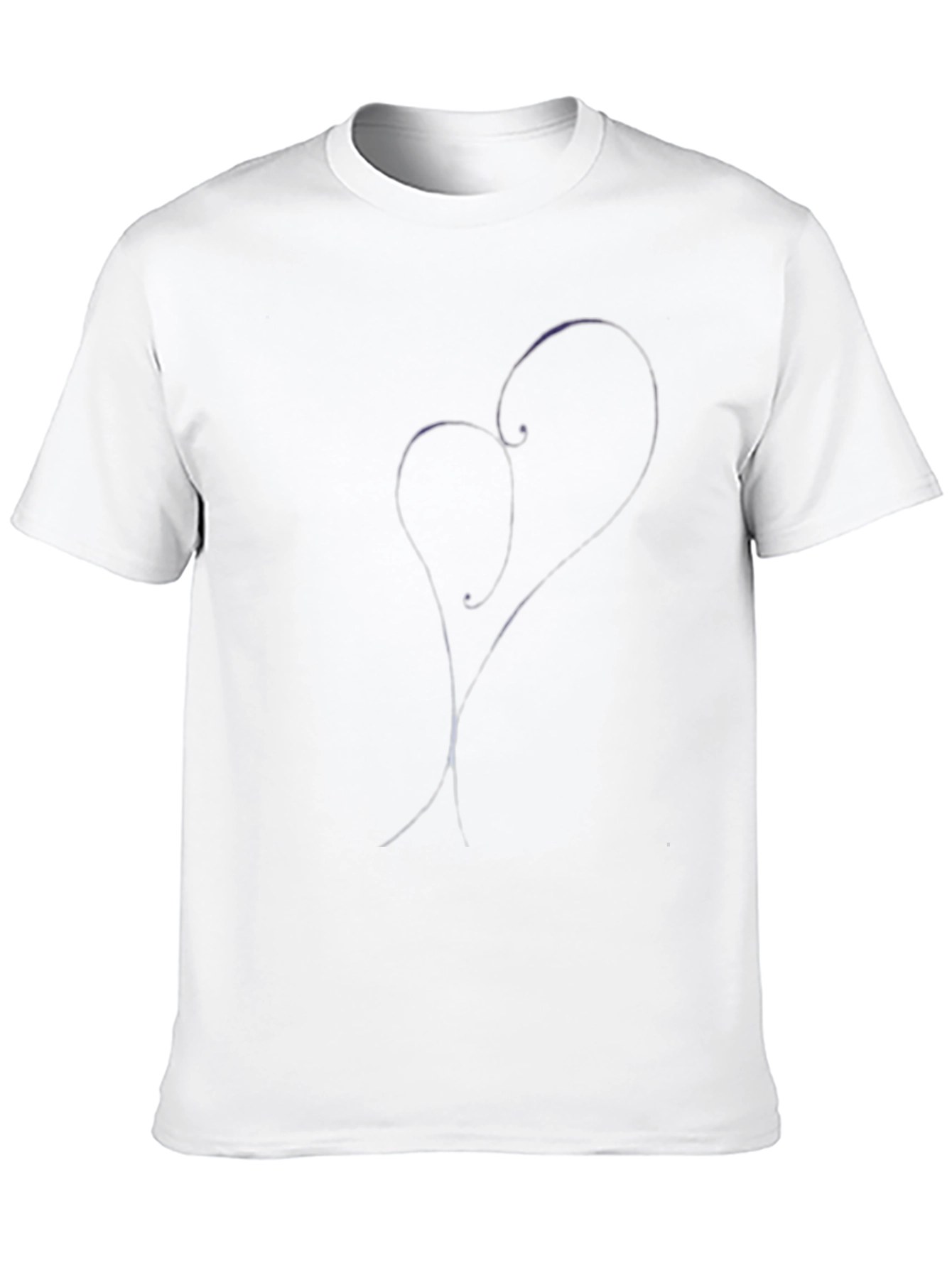 Heart Sketch Black T-Shirt