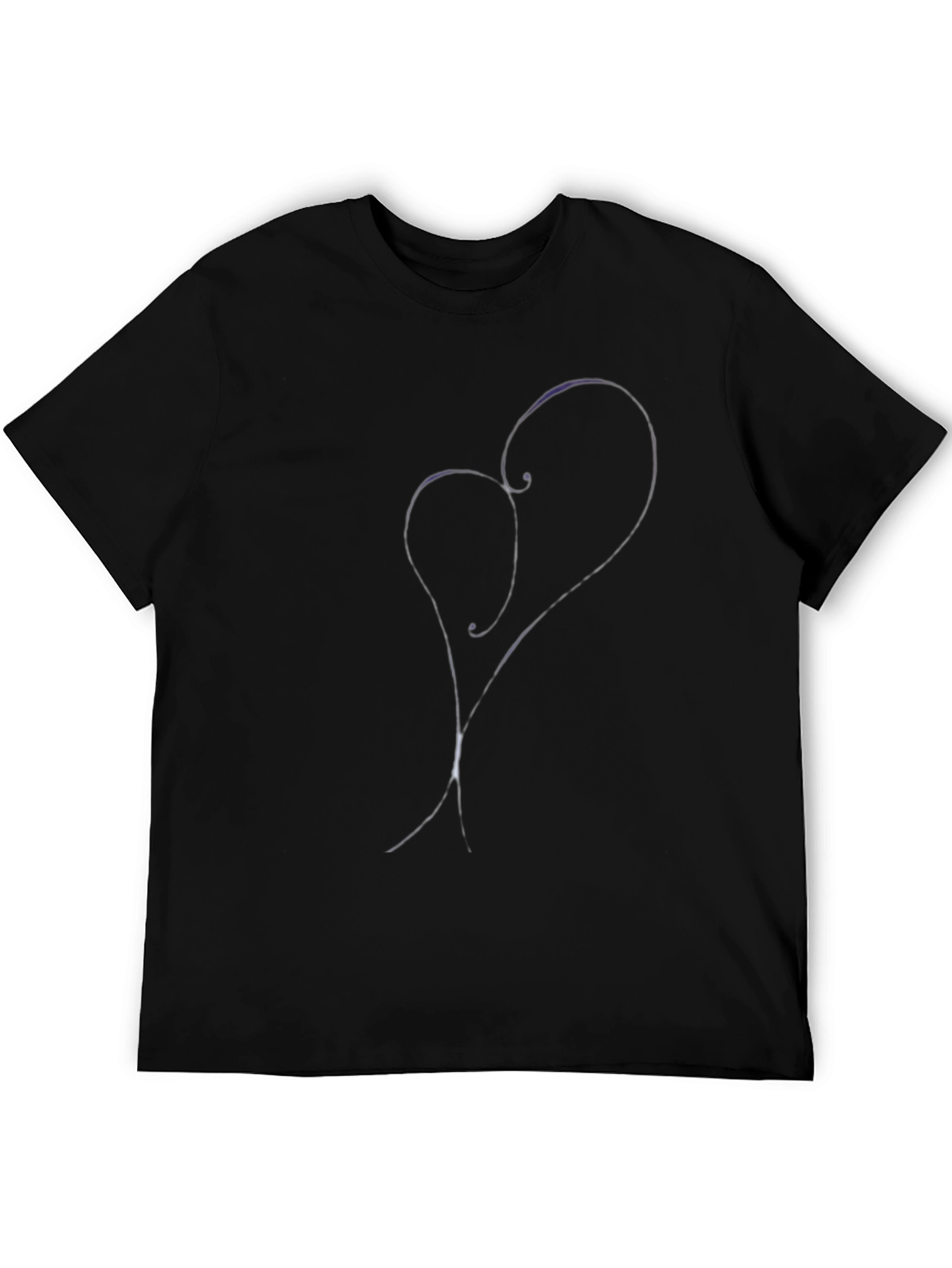 Heart Sketch Black T-Shirt