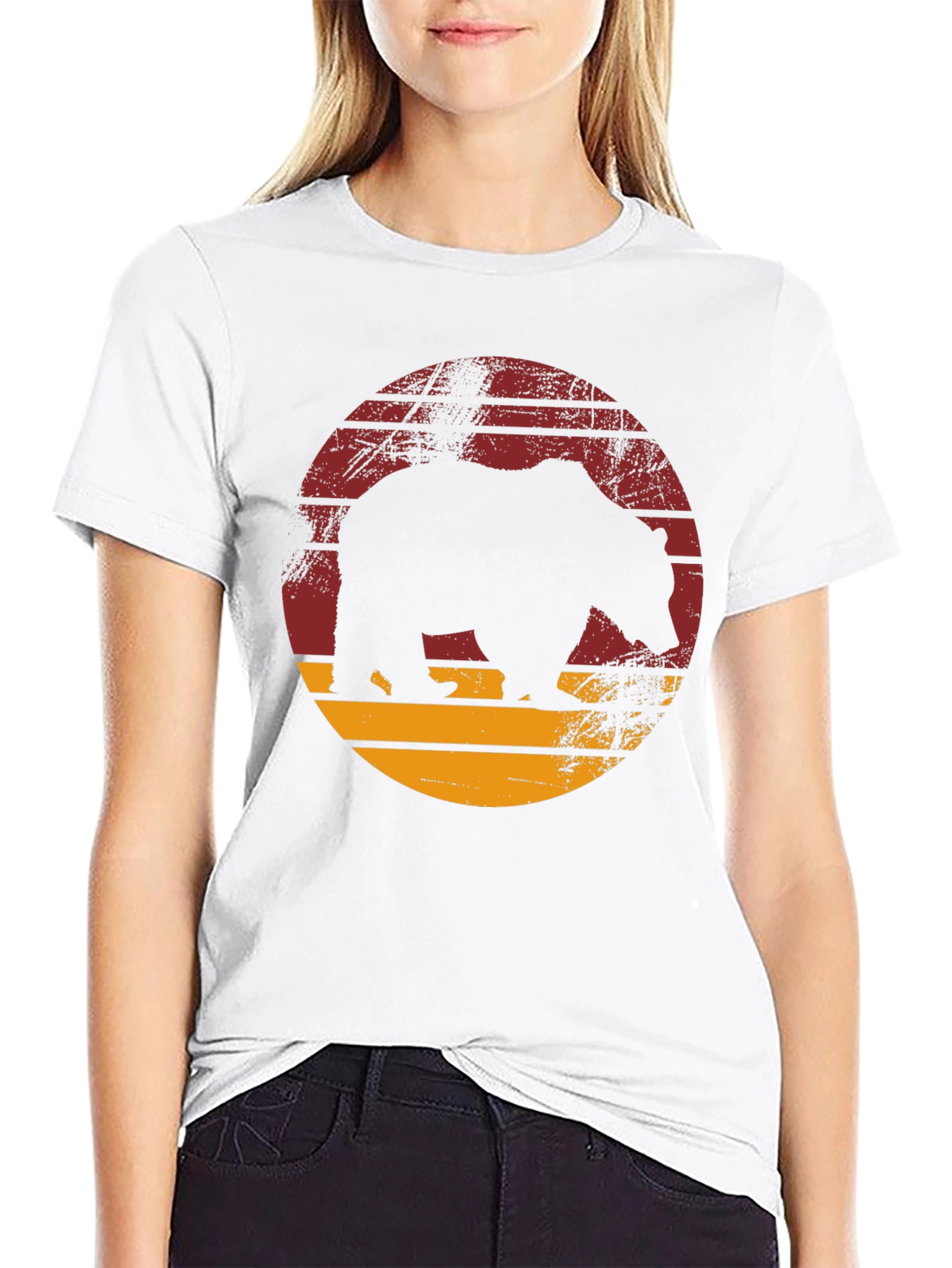 Retro Bear Silhouette Graphic Tee