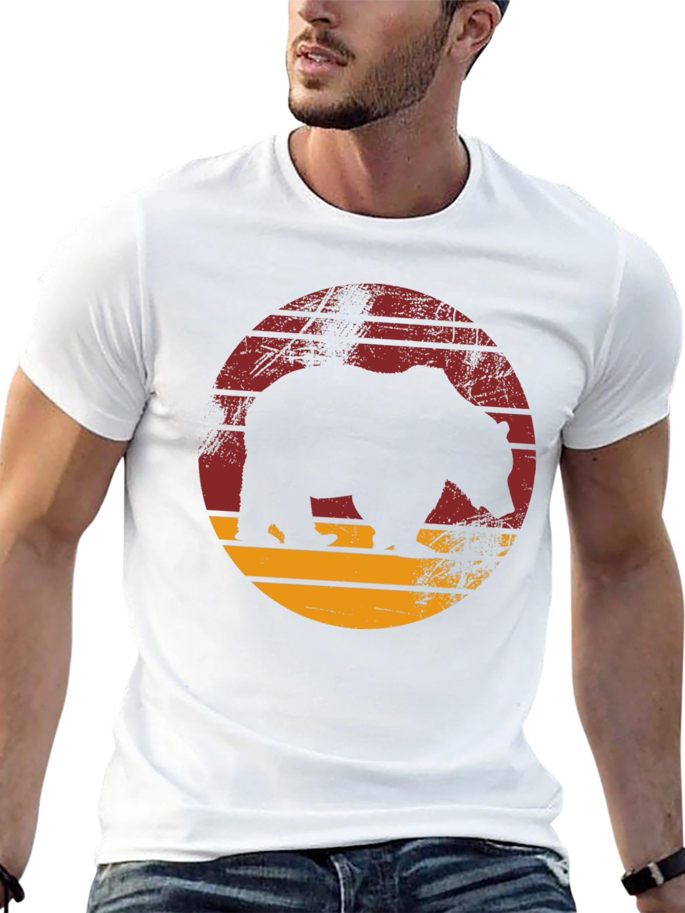 Retro Bear Silhouette Graphic Tee