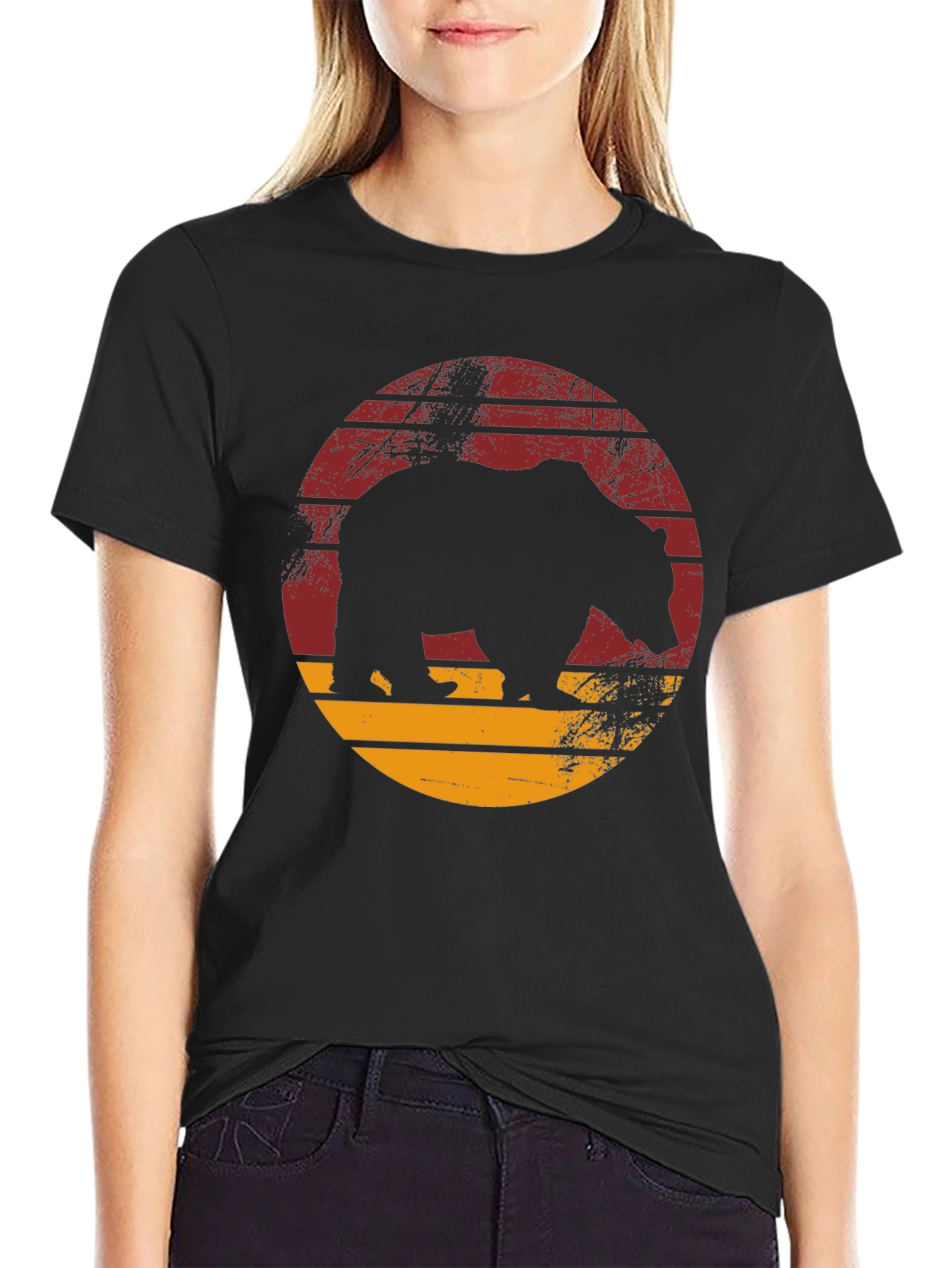 Retro Bear Silhouette Graphic Tee