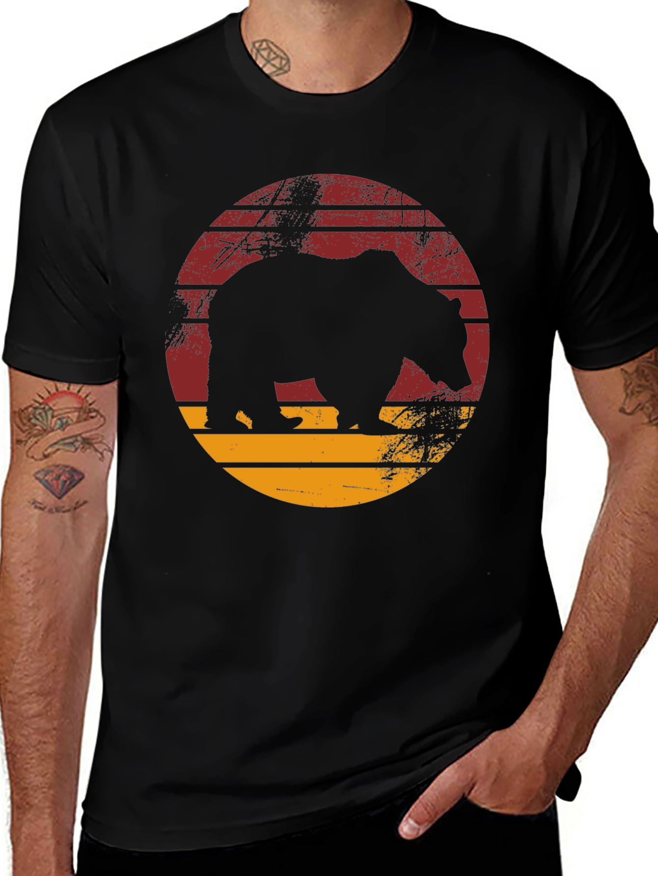 Retro Bear Silhouette Graphic Tee