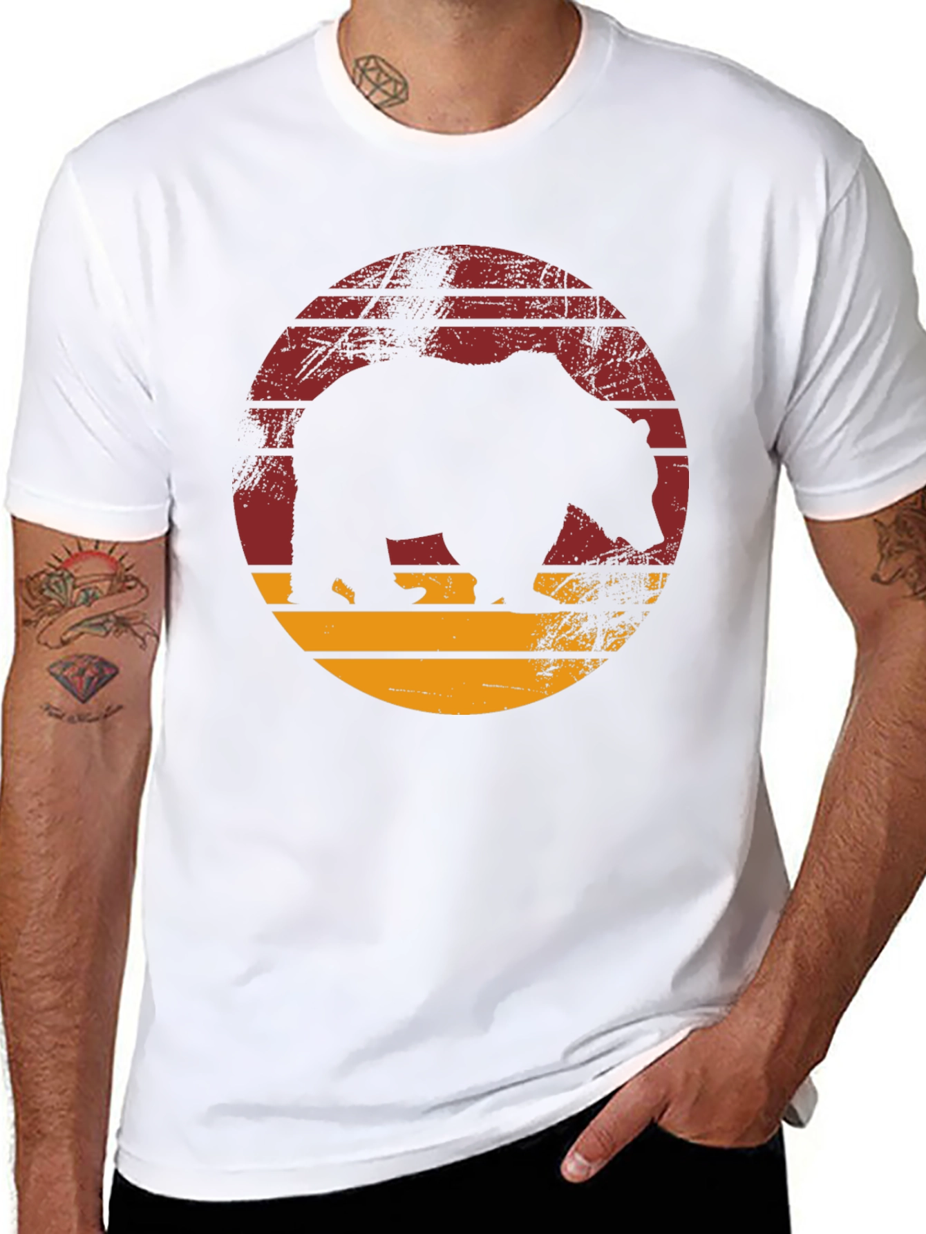 Retro Bear Silhouette Graphic Tee