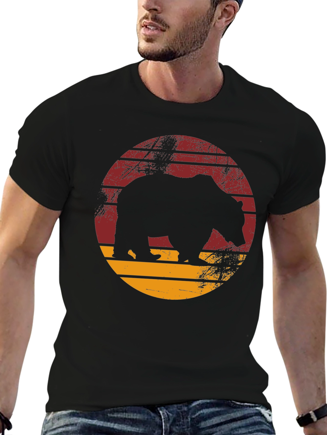 Retro Bear Silhouette Graphic Tee