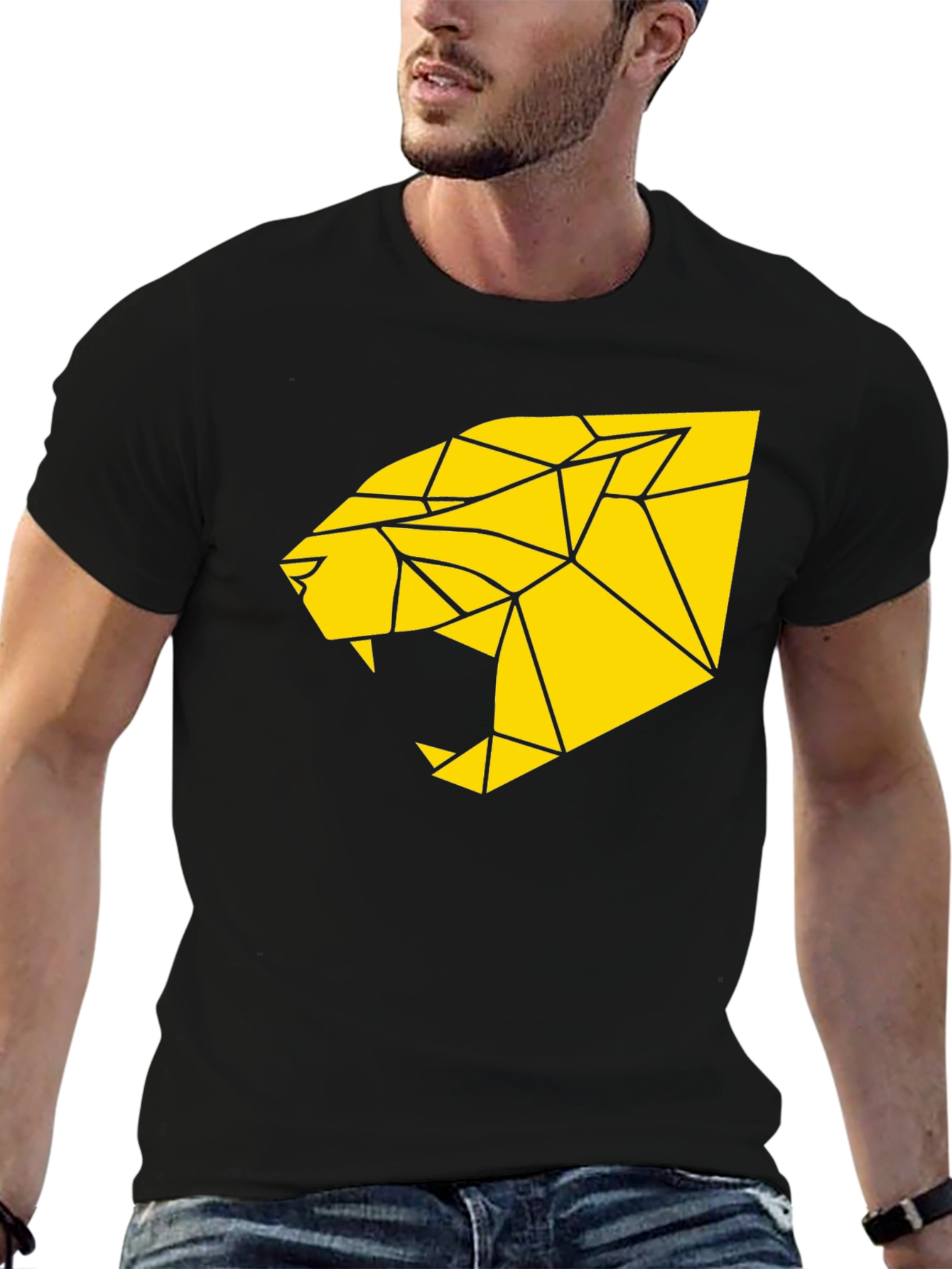Geometric Panther Graphic Tee - Bold Statement Shirt