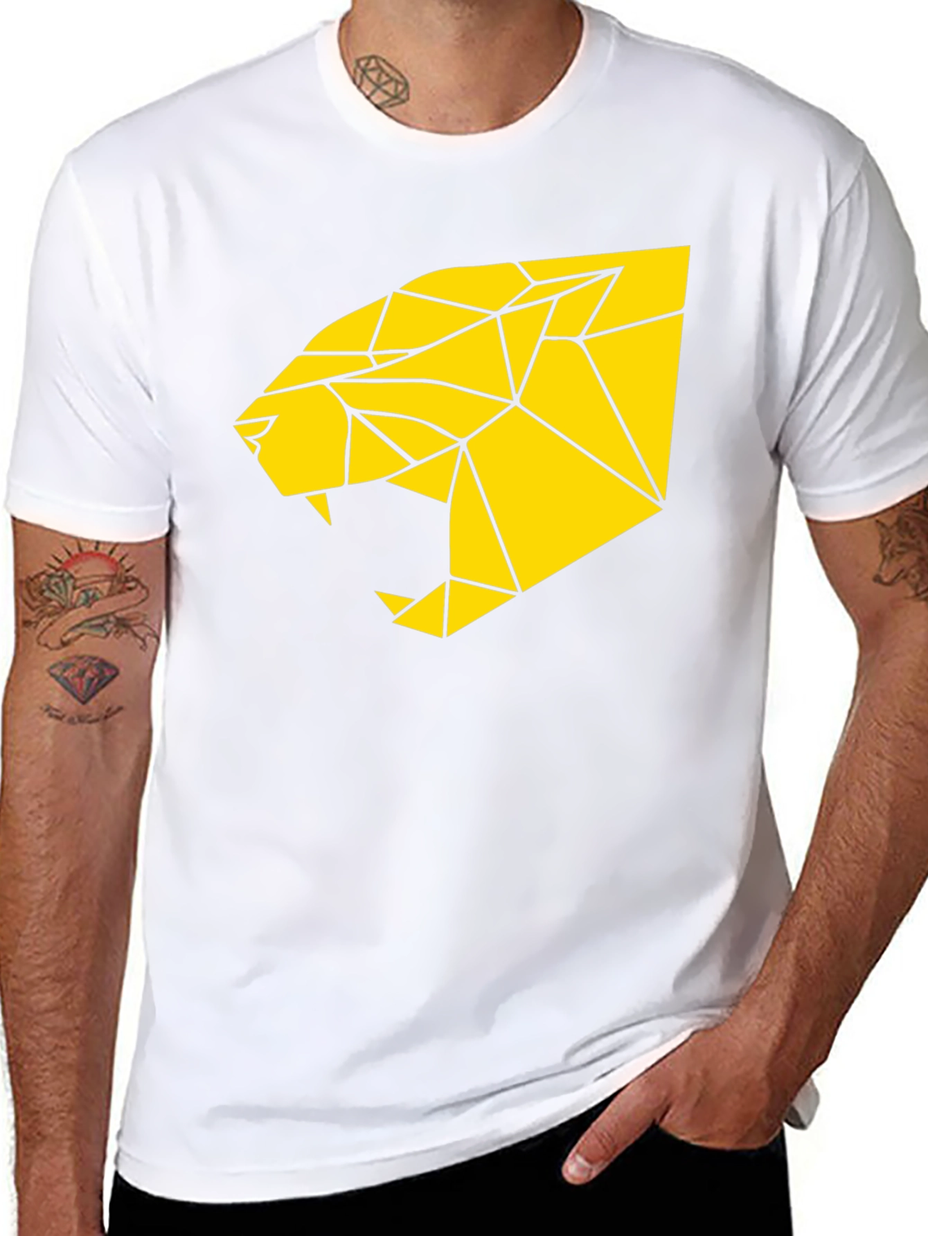 Geometric Panther Graphic Tee - Bold Statement Shirt