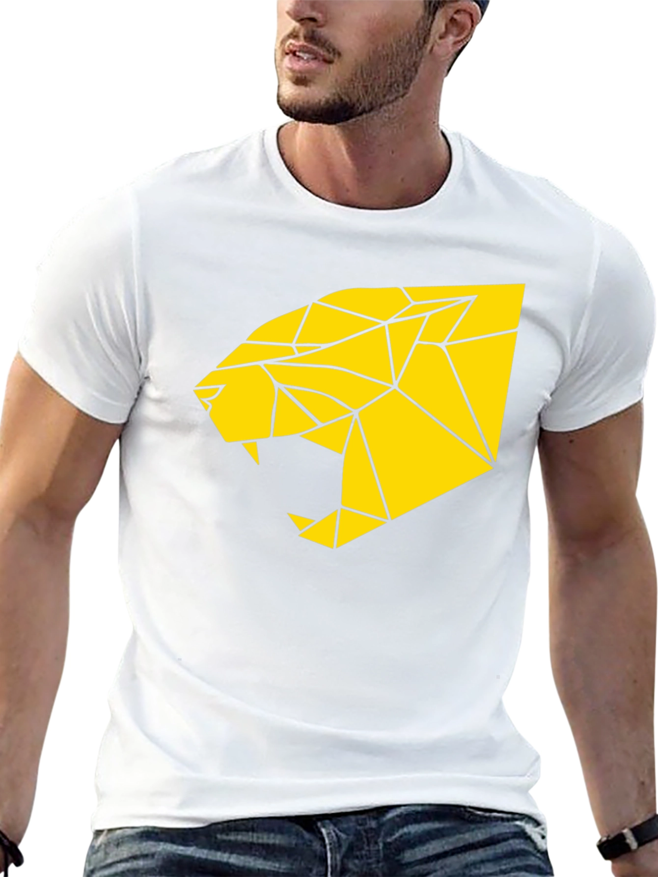 Geometric Panther Graphic Tee - Bold Statement Shirt