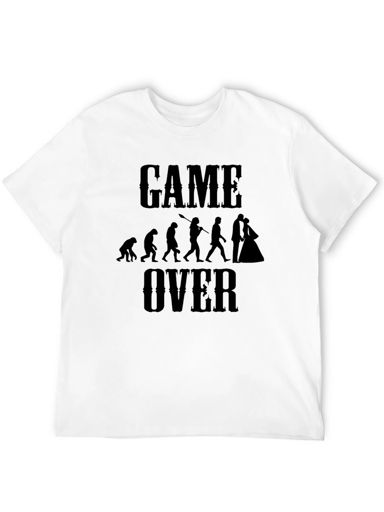 Funny Game Over Evolution Marriage T-Shirt
