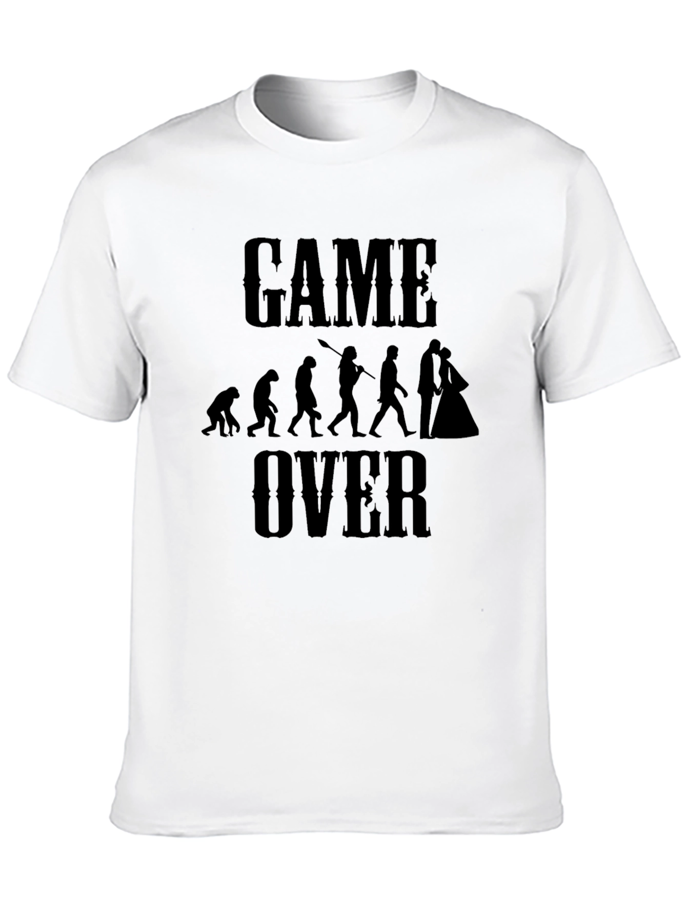 Funny Game Over Evolution Marriage T-Shirt