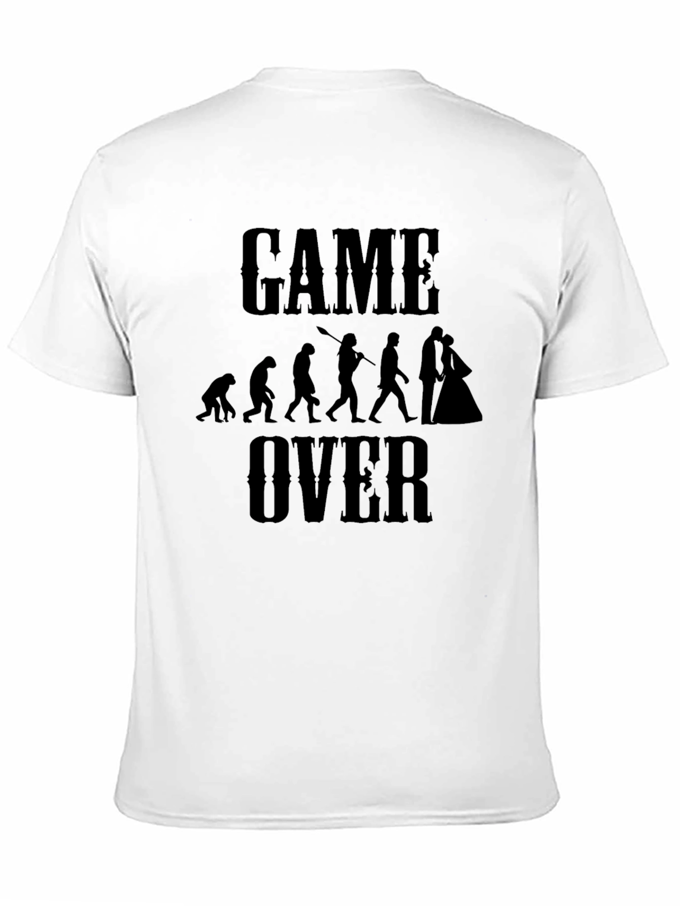 Funny Game Over Evolution Marriage T-Shirt