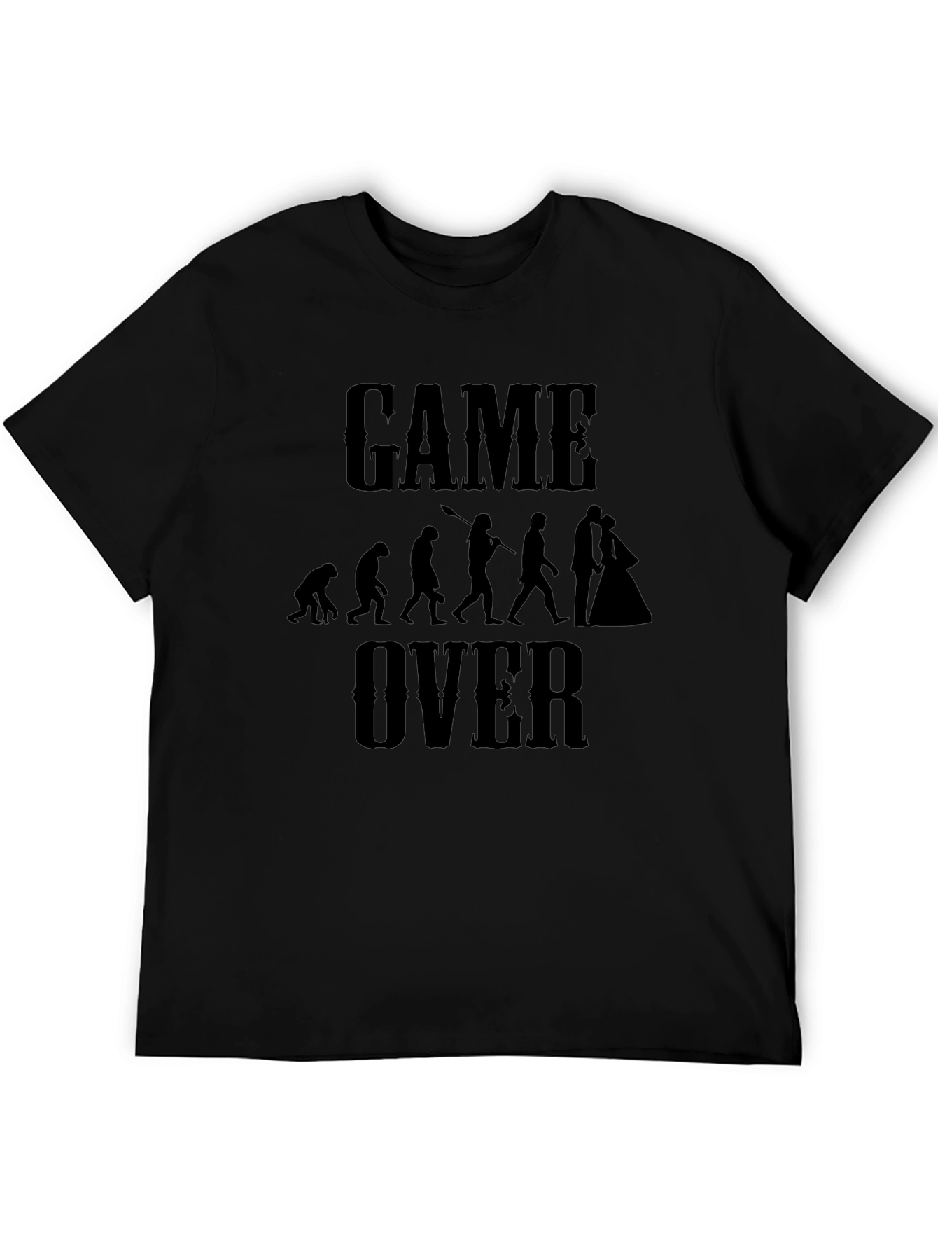 Funny Game Over Evolution Marriage T-Shirt