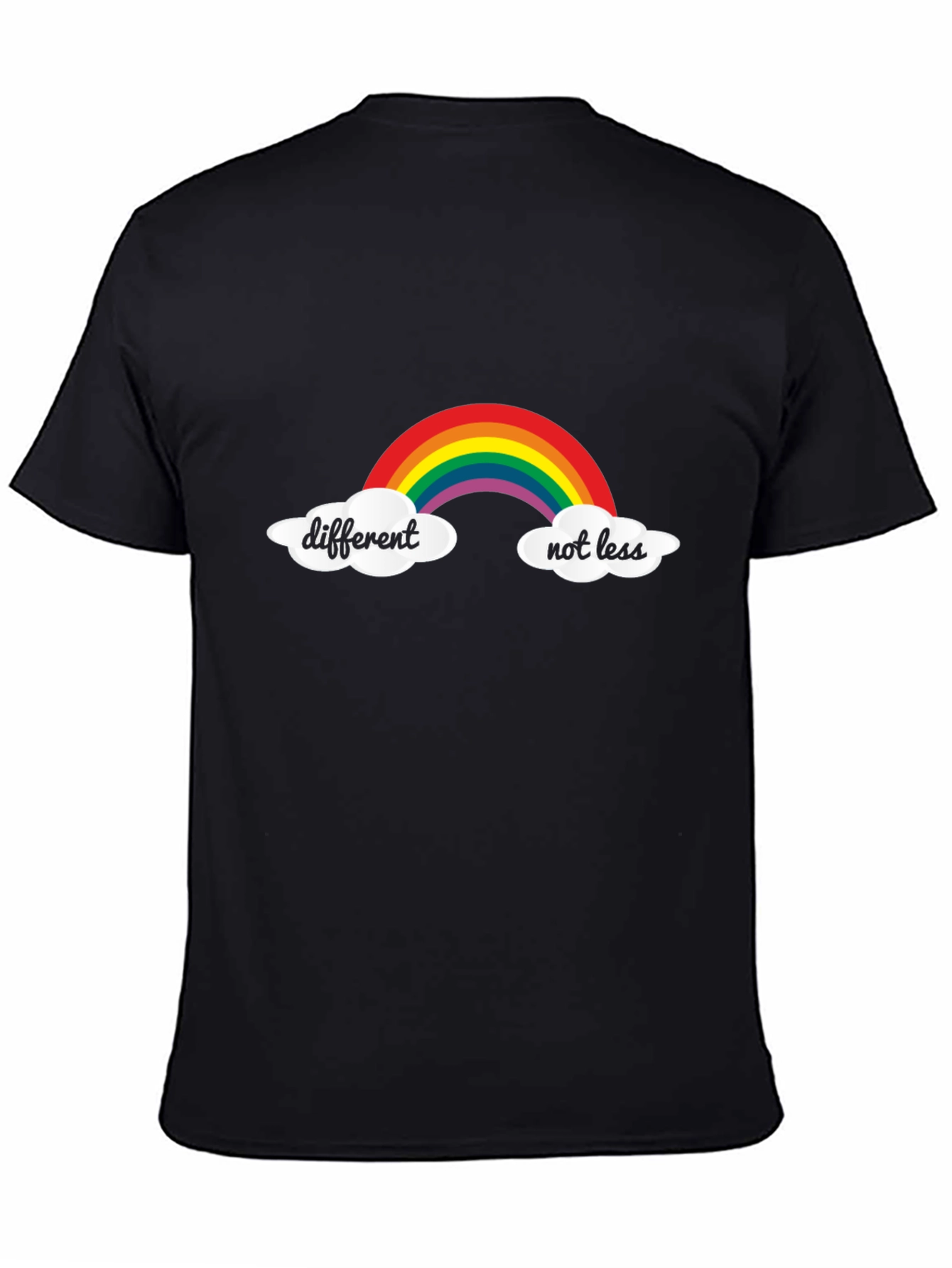 Different Not Less Rainbow T-Shirt - Black