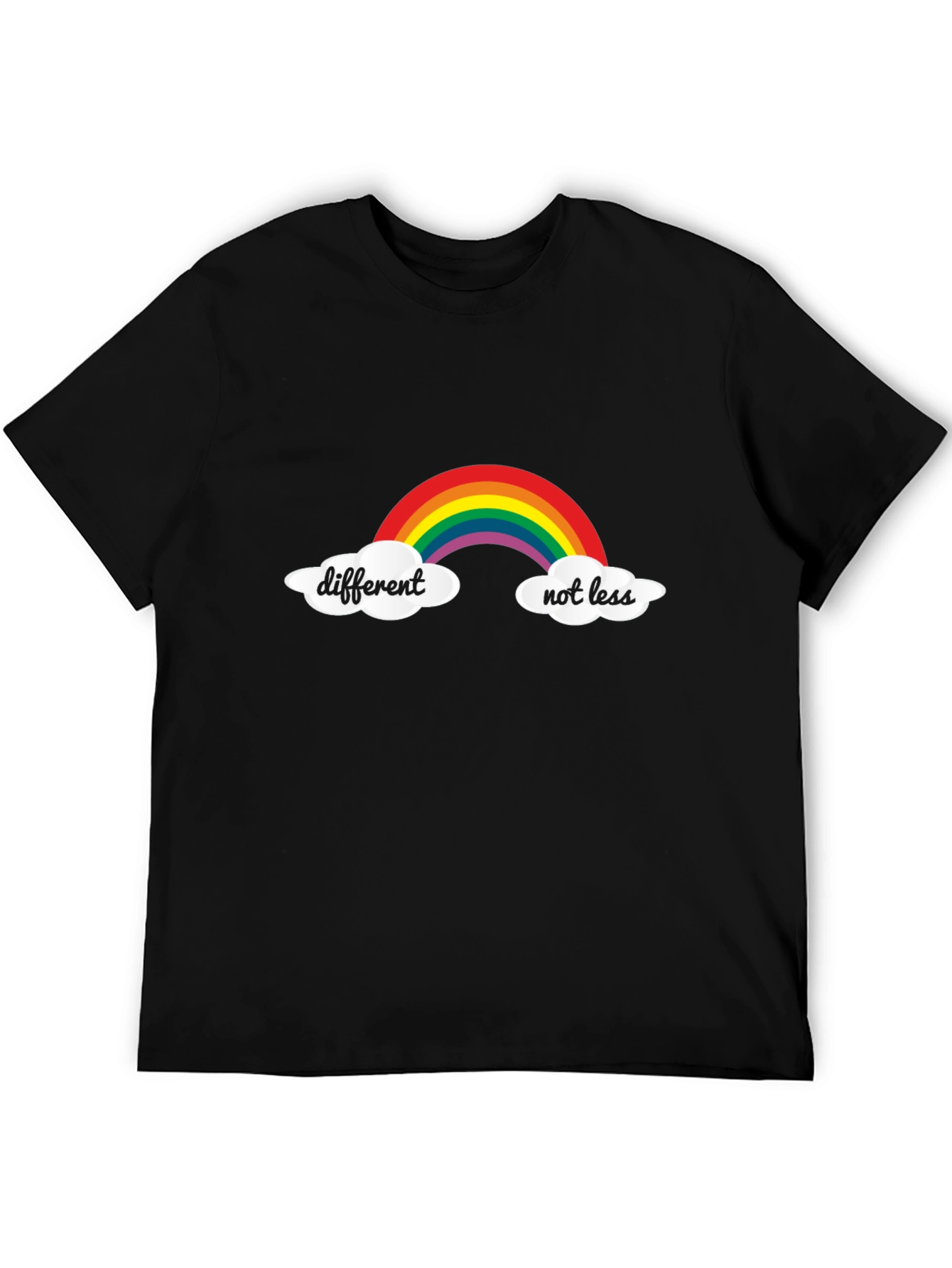 Different Not Less Rainbow T-Shirt - Black