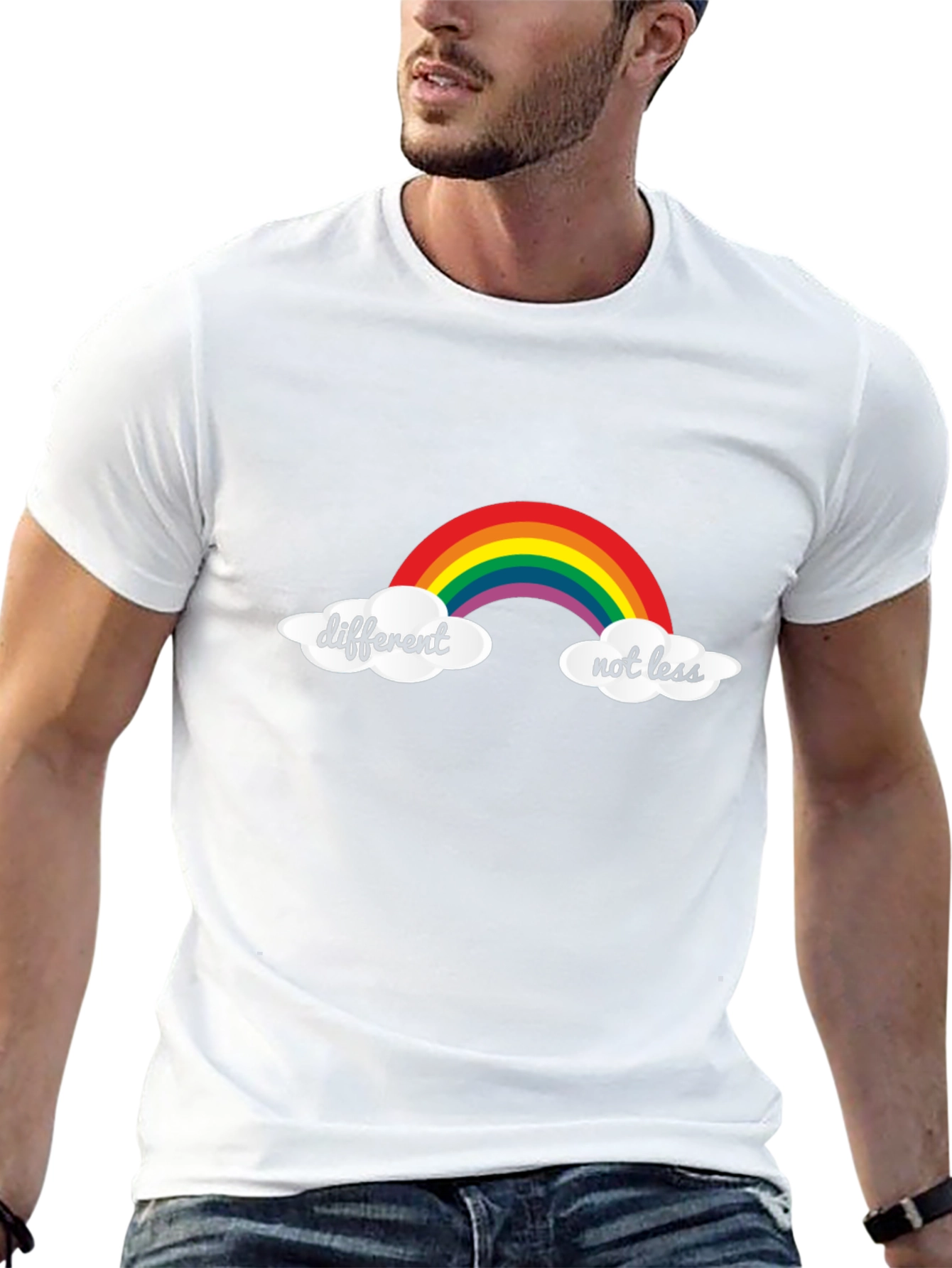 Different Not Less Rainbow T-Shirt - Black