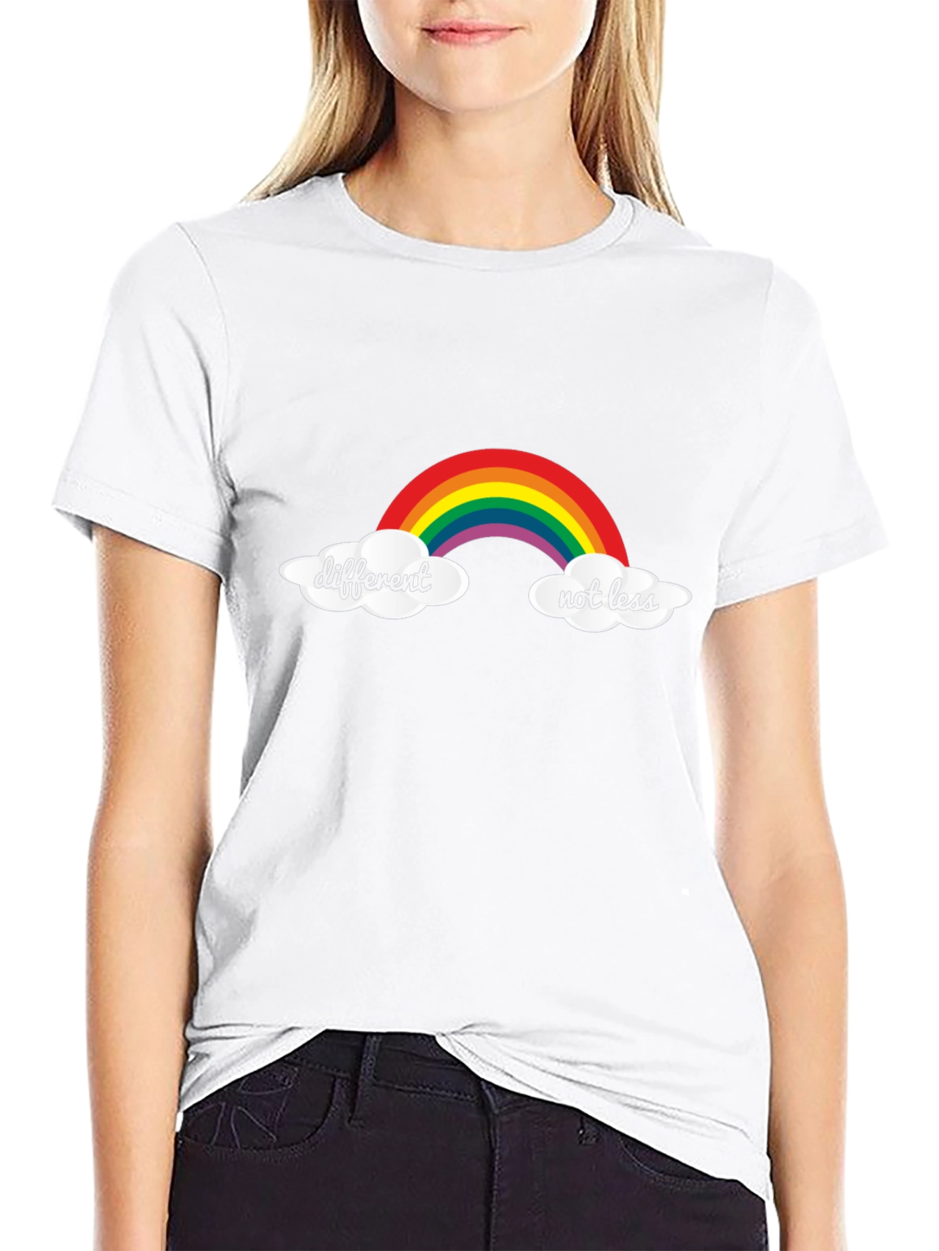 Different Not Less Rainbow T-Shirt - Black