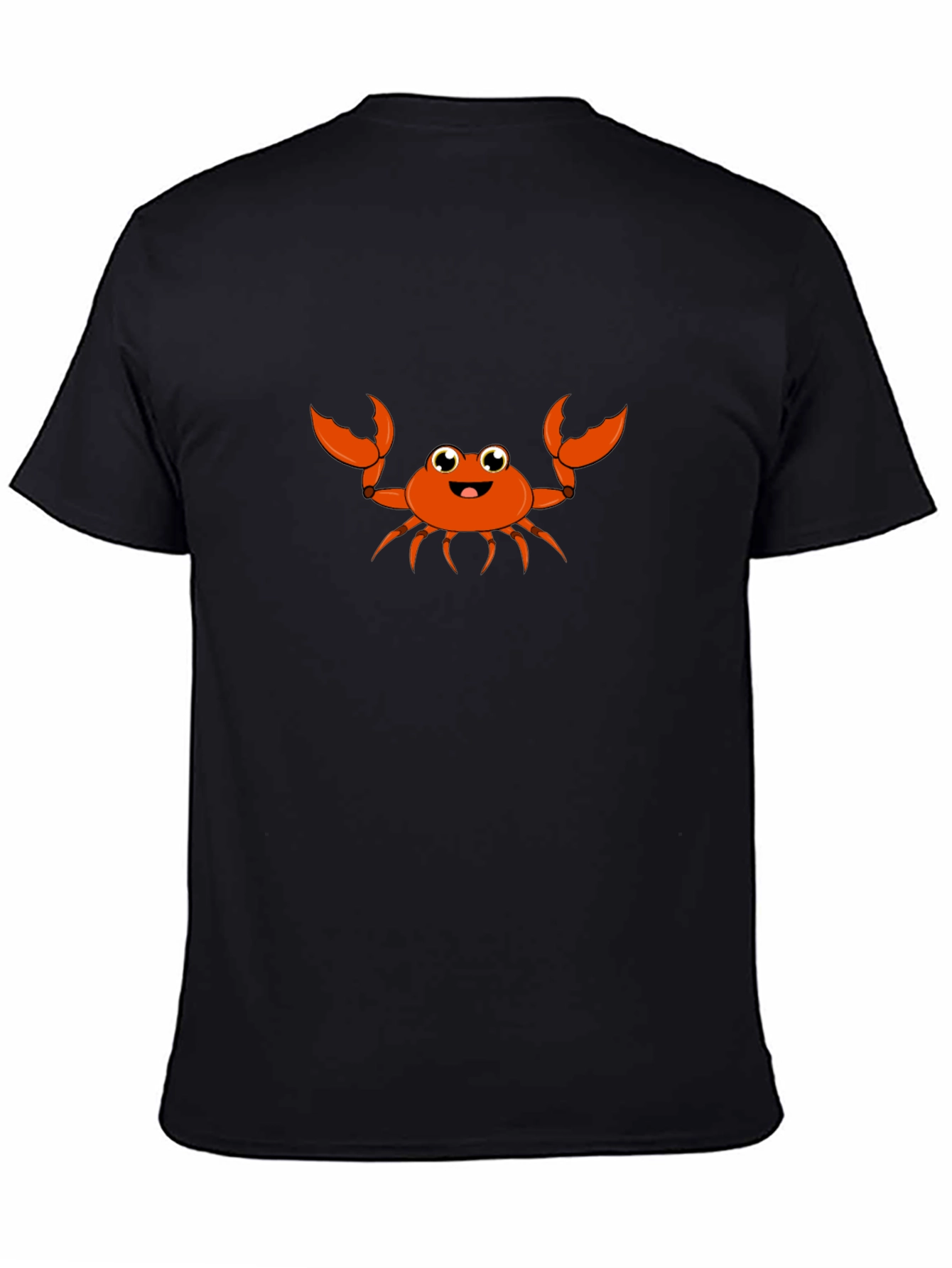 Cute Cartoon Crab Graphic Tee - Black