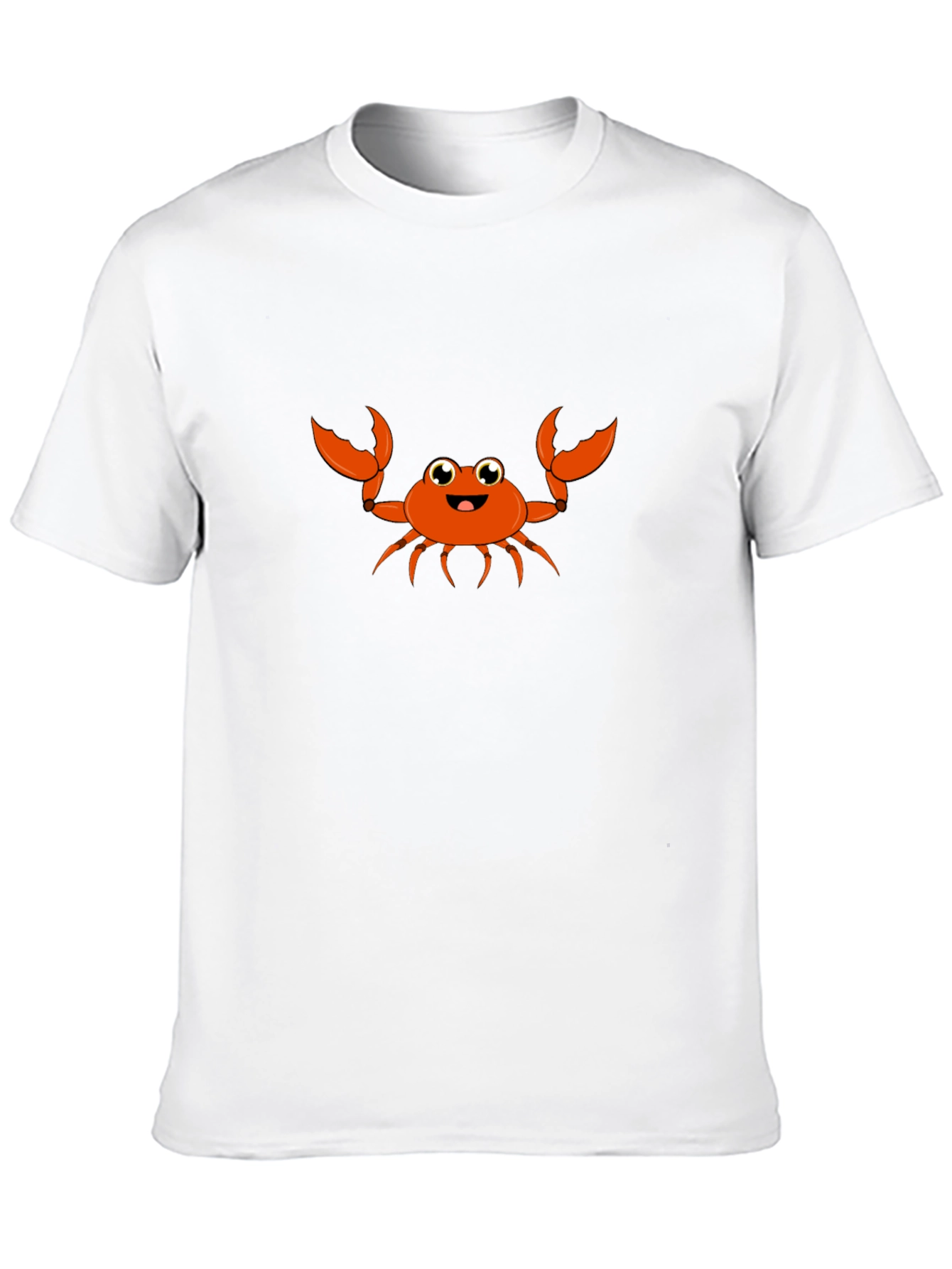 Cute Cartoon Crab Graphic Tee - Black